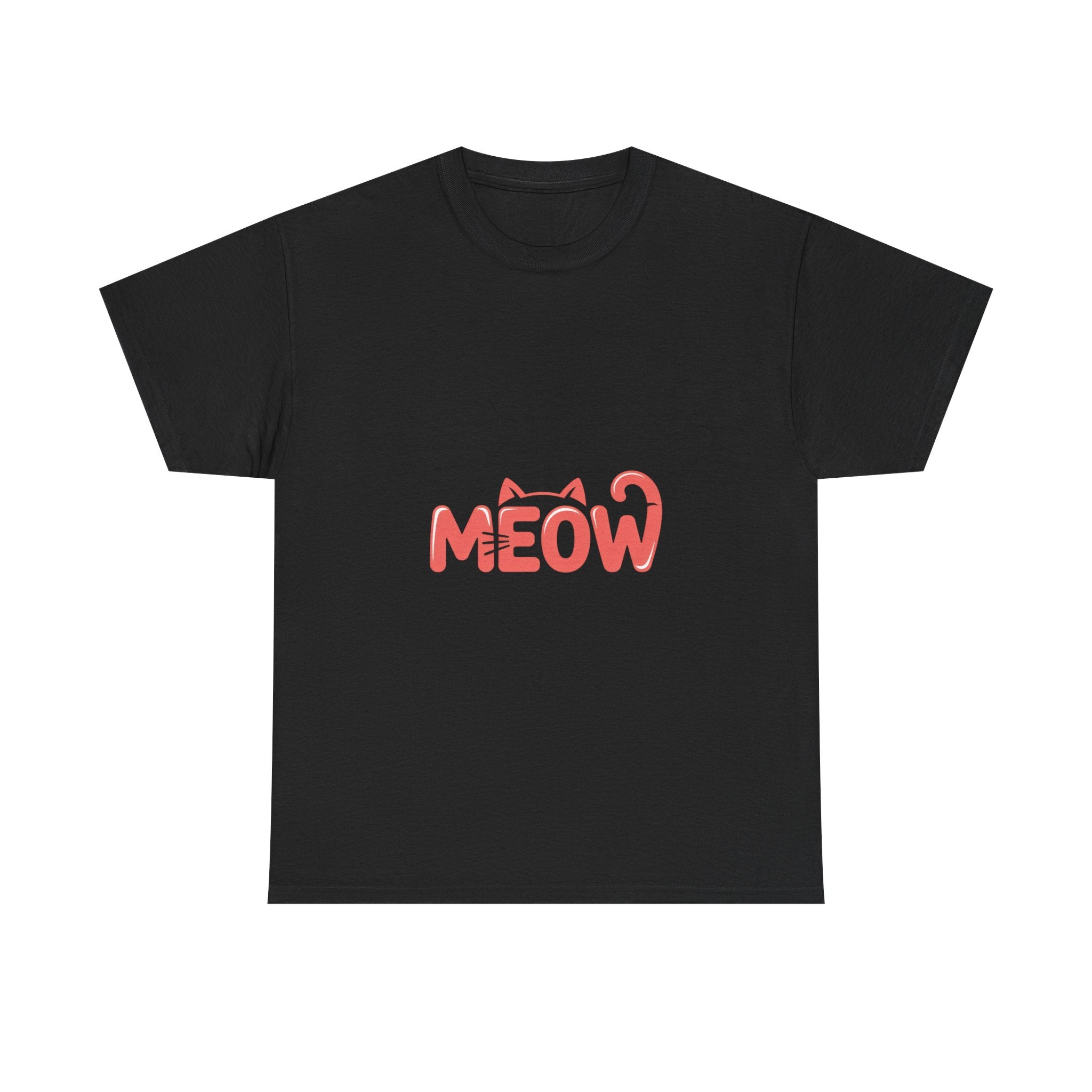Impressley Meow Cat Graphic T-Shirt – Cute Kitty Face Tee for Cat Lovers | Unisex White Cotton T-Shirt | Fun Feline Design for Men & Women