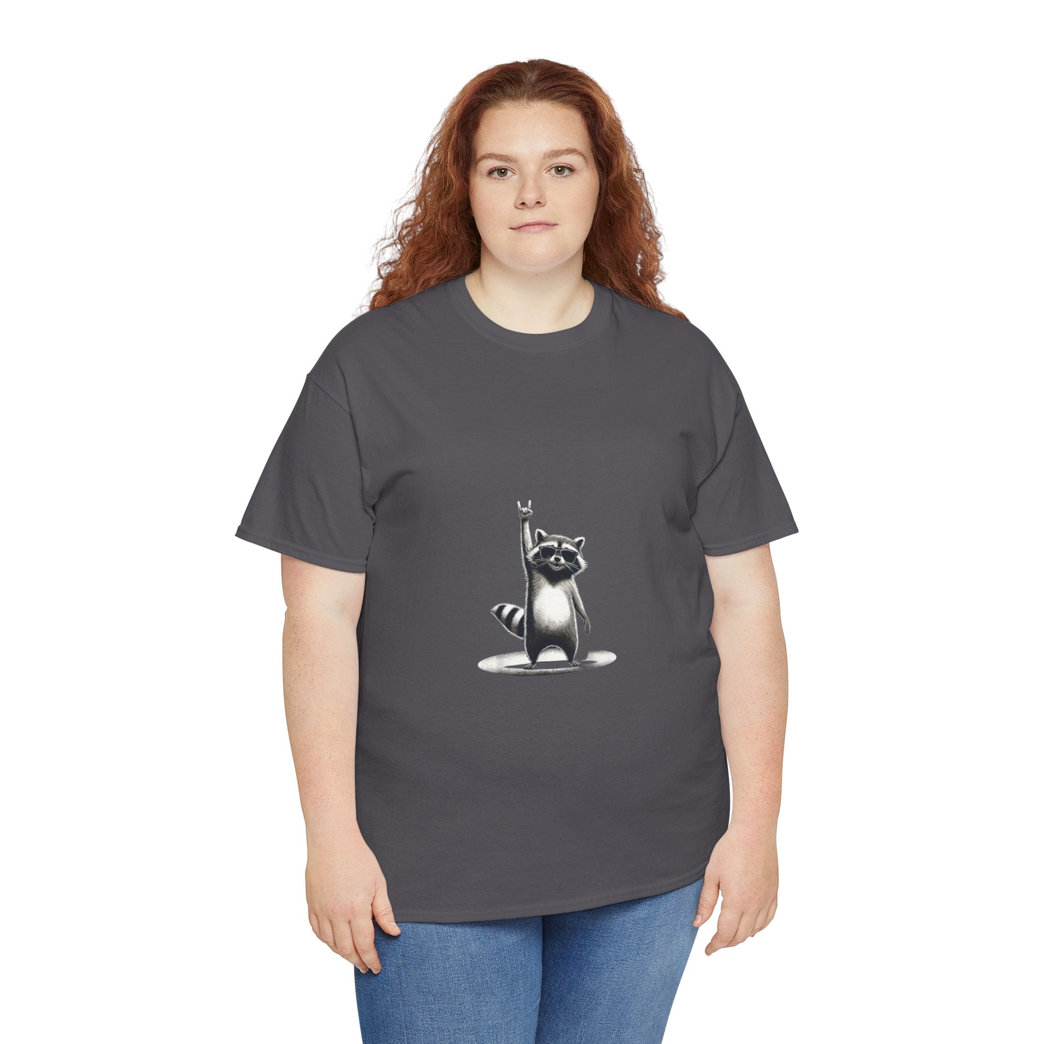 Impressley Funny Raccoon T-Shirt Cool Rock On Sunglasses Graphic Tee for Men & Women, Cute Animal Humor Shirt, Novelty Wildlife Gift