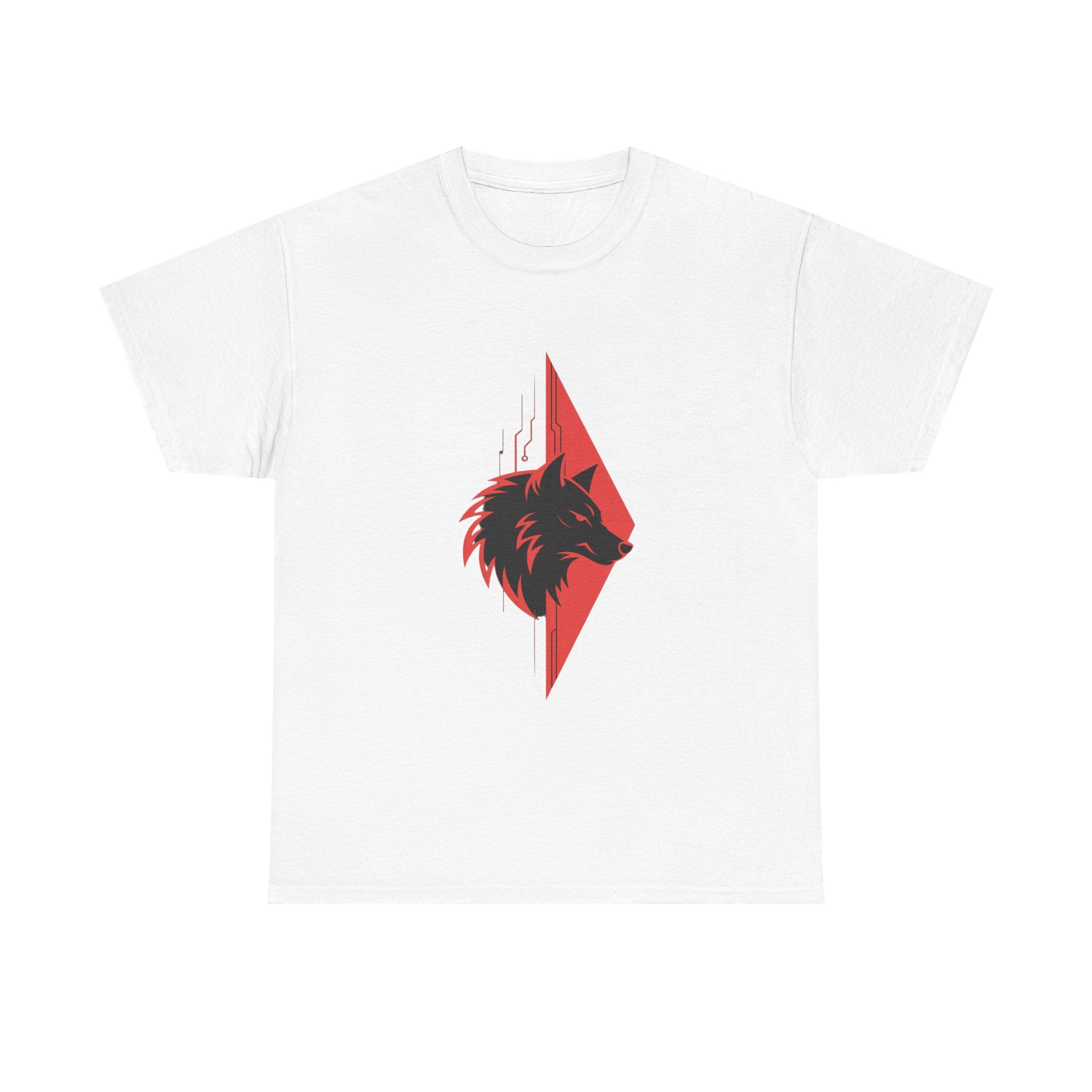 Impressley Cyber Wolf T-Shirt – Futuristic Geometric Wolf Head Graphic Tee for Men & Women | Techwear Gamer Streetwear Aesthetic