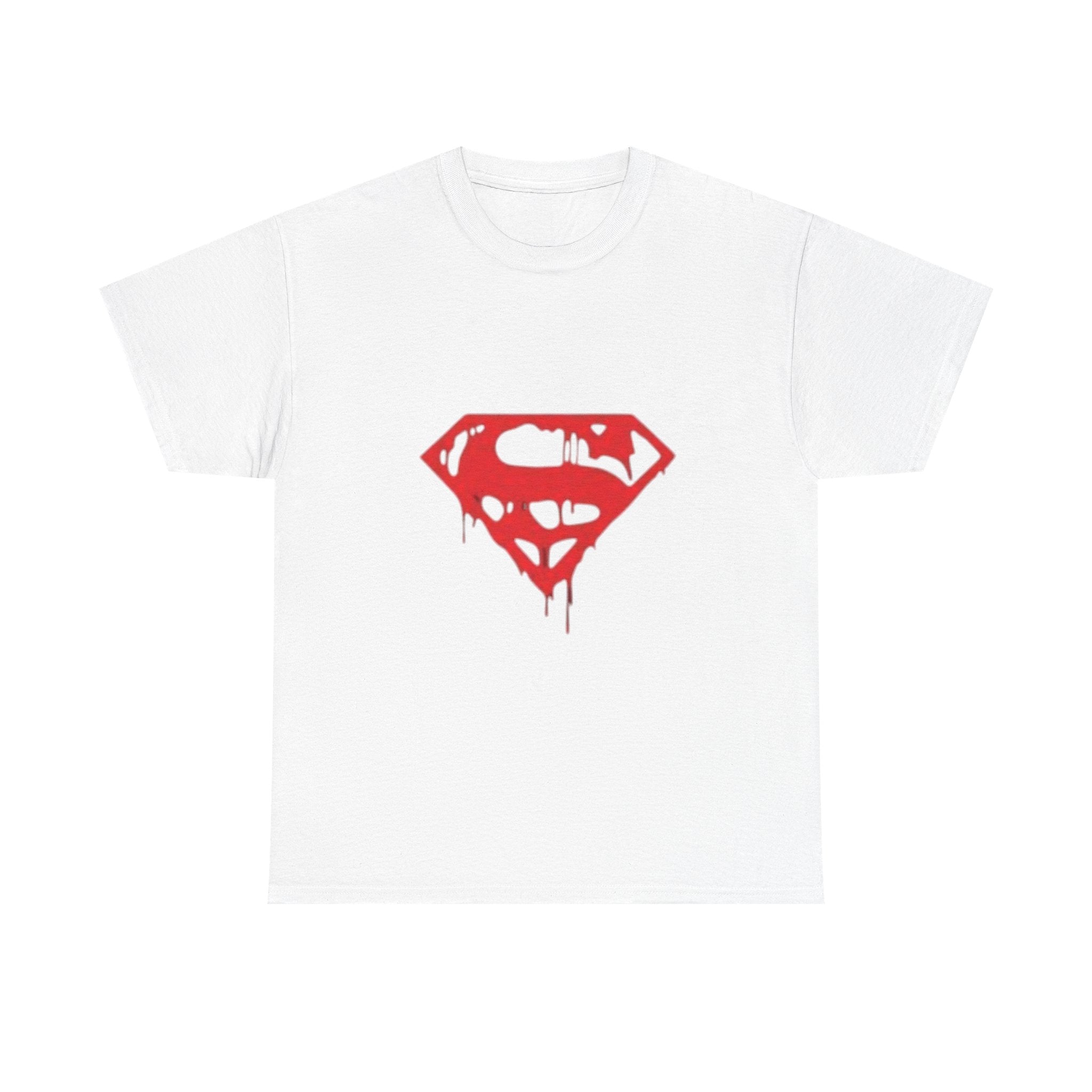 Impressley Superman Dripping Red Logo T-Shirt DC Comics Superhero Graphic Tee for Men & Women, Casual Black Short Sleeve