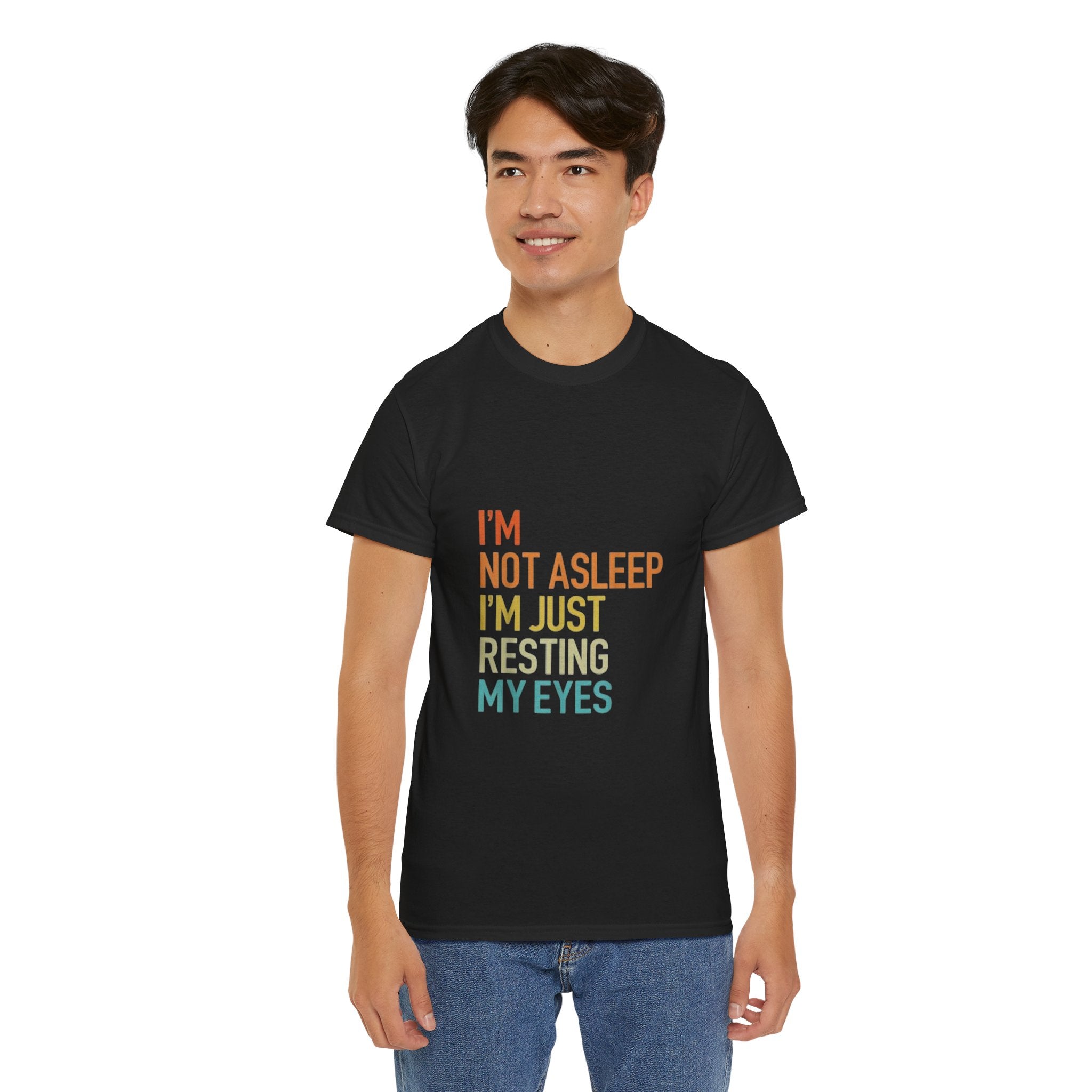 Impressley Funny I am Not Asleep, I am Just Resting My Eyes T-Shirt Retro Humor Graphic Tee for Men & Women