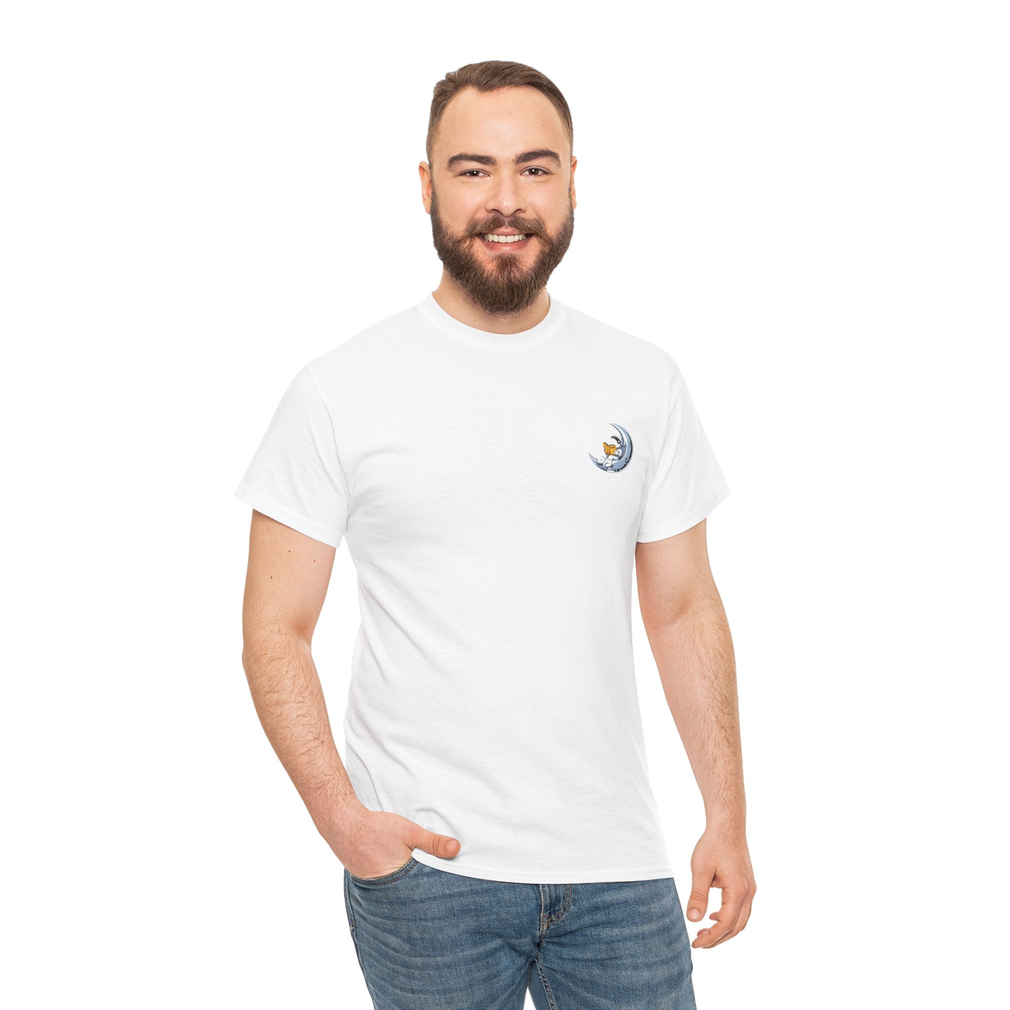Impressley Moon Nap T-Shirt – Minimalist Crescent Moon Cartoon Graphic Tee
