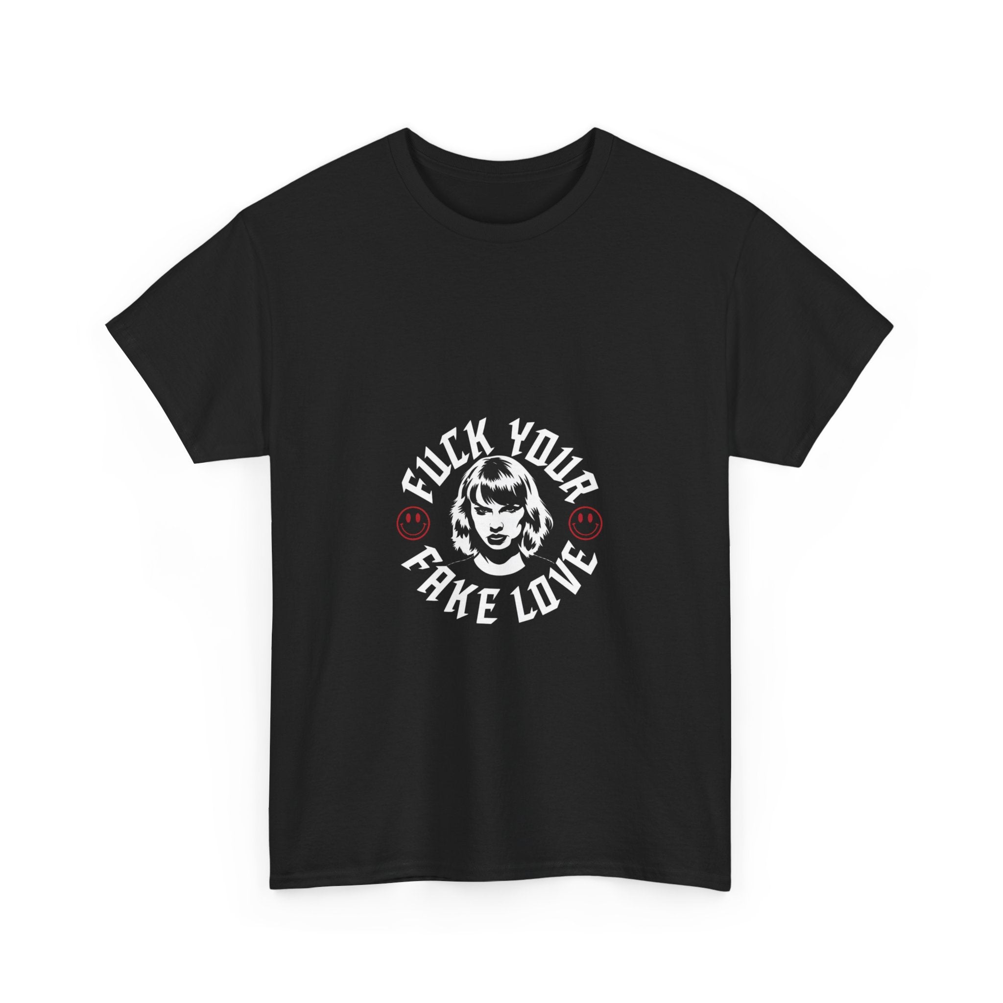 Impressley “F*ck Your Fake Love” Graphic T-Shirt – Edgy Attitude Tee with Gothic Girl Design | Streetwear Shirt for Men & Women | Anti-Fake Love Punk Aesthetic
