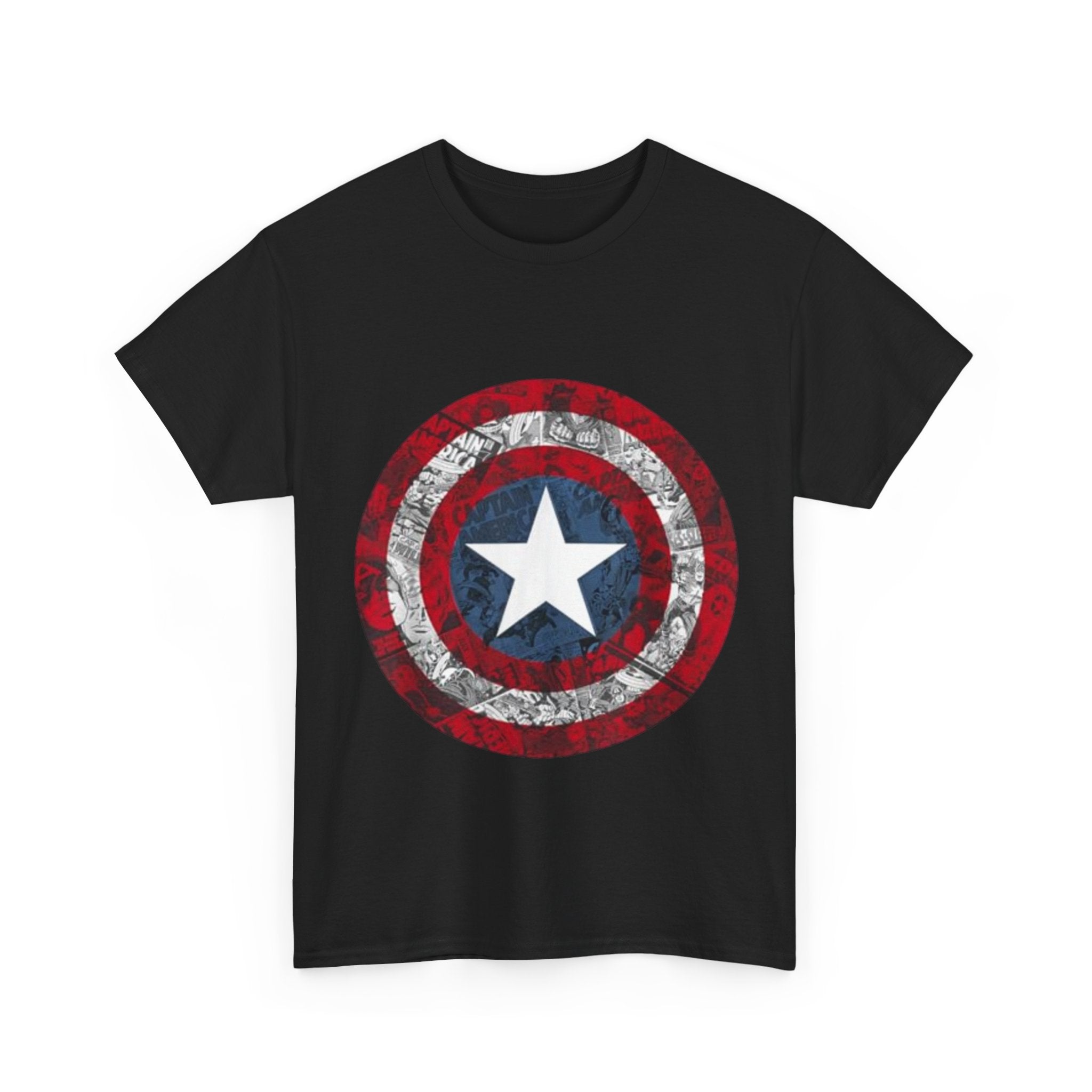 Impressley Captain America Shield T-Shirt Marvel Avengers Graphic Tee for Men & Teens, Patriotic Star Logo Short Sleeve Shirt