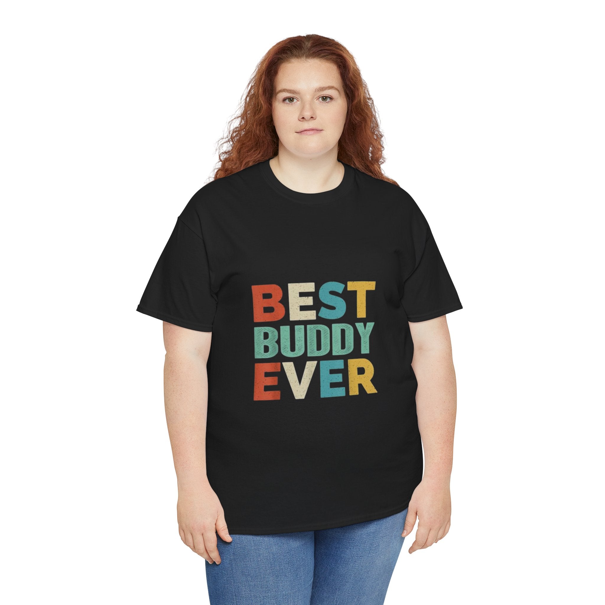 Impressley Best Buddy Ever T-Shirt Friendship Graphic Tee, Funny Best Friend Gift Shirt for Men and Women