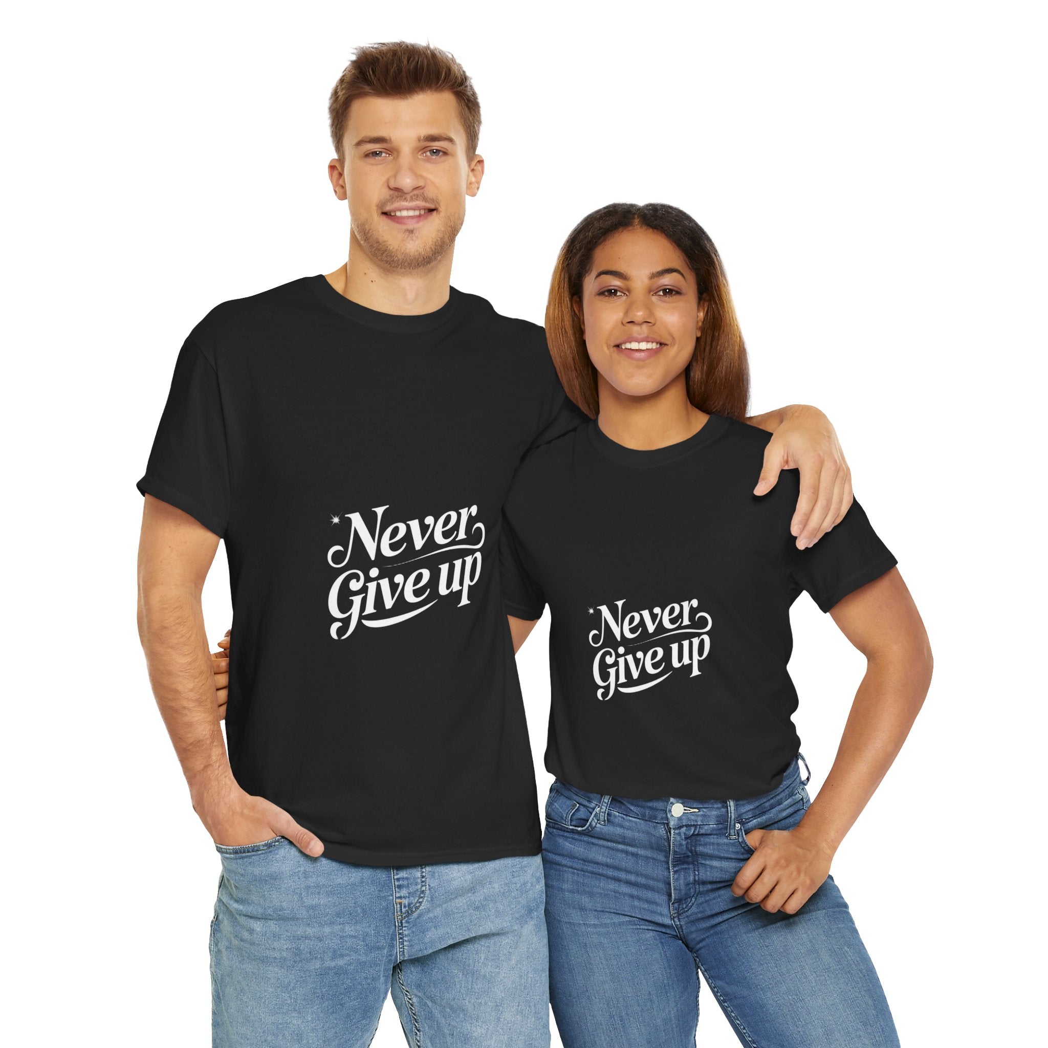 Impressley Never Give Up T-Shirt – Inspirational Quote Tee for Men & Women | Positive Uplifting Message Apparel