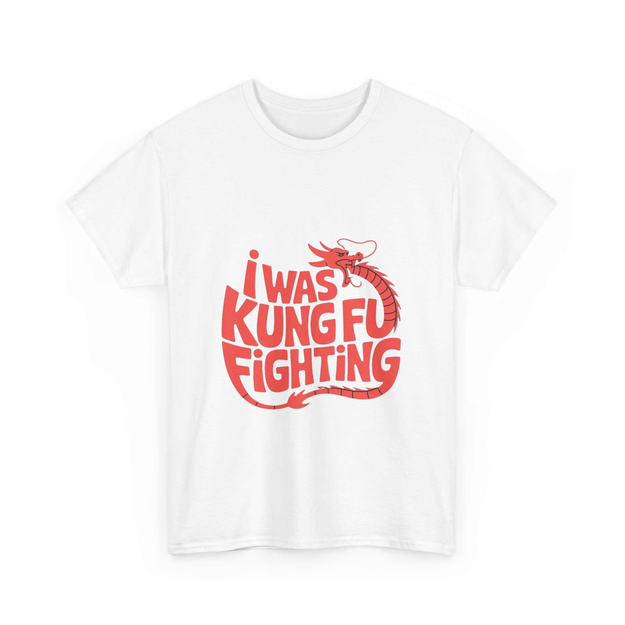 Impressley I Was Kung Fu Fighting T-Shirt – Retro Dragon Martial Arts Graphic Tee | Funny Karate Kung Fu Shirt for Men & Women