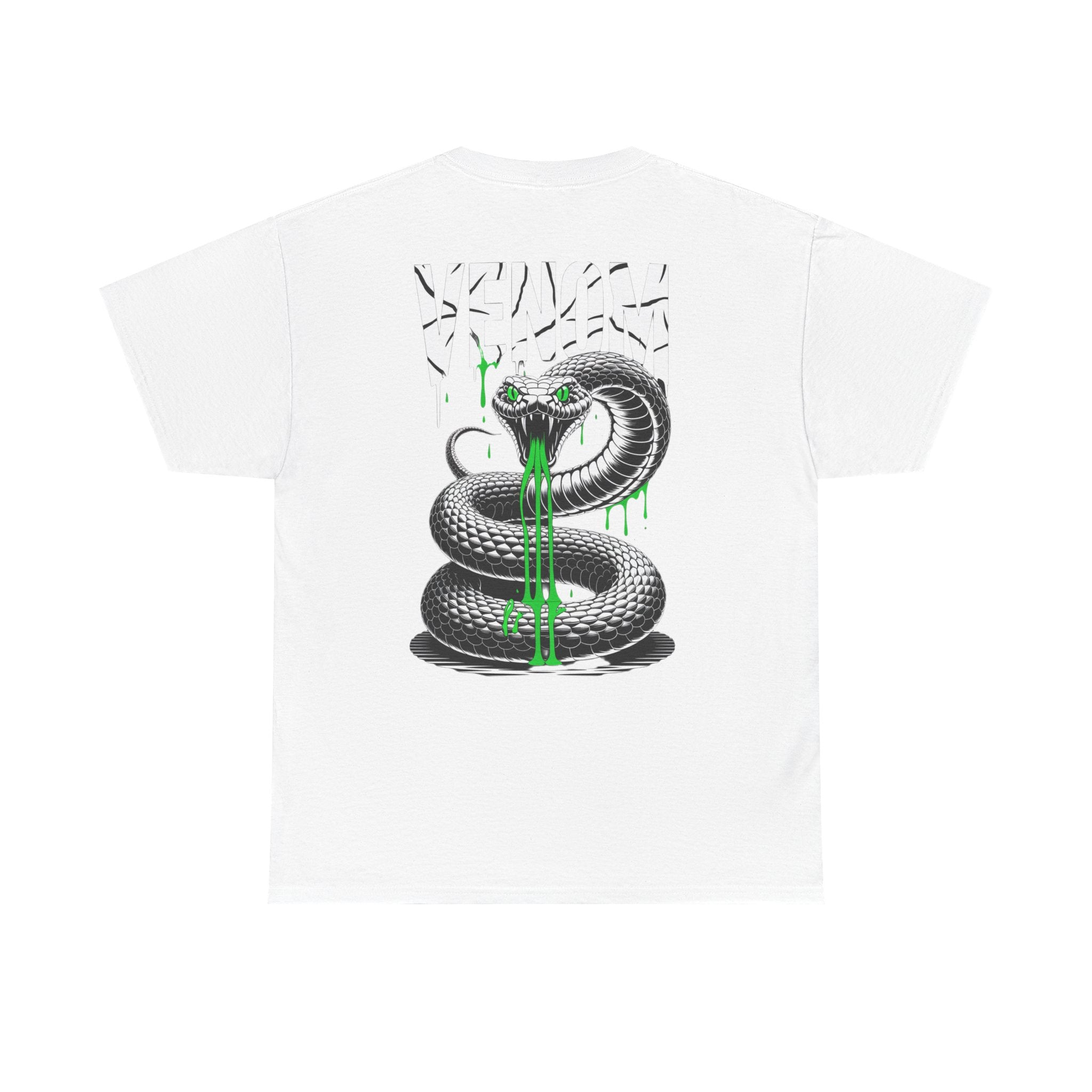 Impressley VENOM Snake T-Shirt – Black Cobra Graphic Tee for Men | Edgy Gothic Streetwear | Punk Venomous Serpent Shirt with Neon Green Drip Design