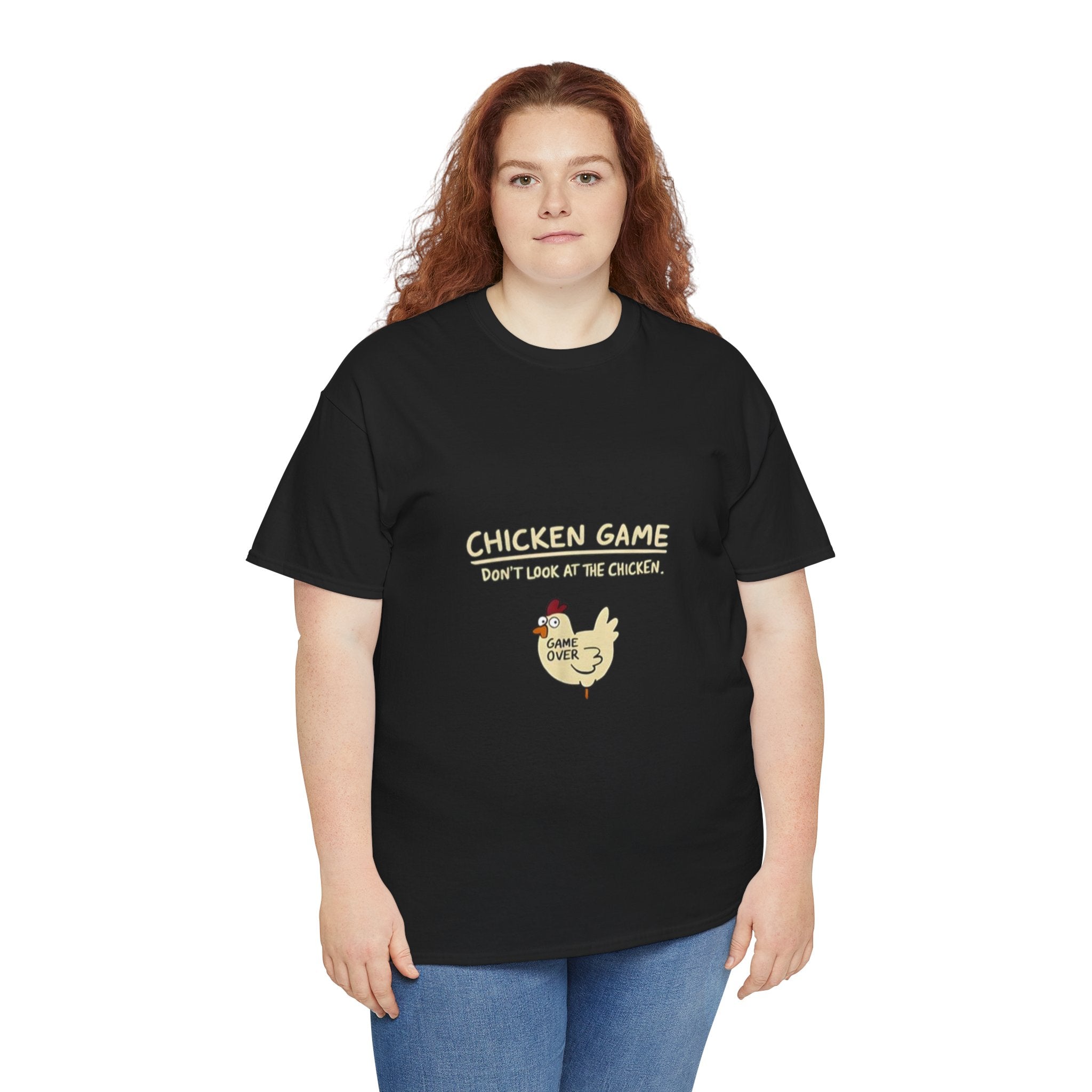 Impressley Chicken Game T-Shirt Funny Do not Look at the Chicken Graphic Tee, Sarcastic Humor Shirt for Men & Women
