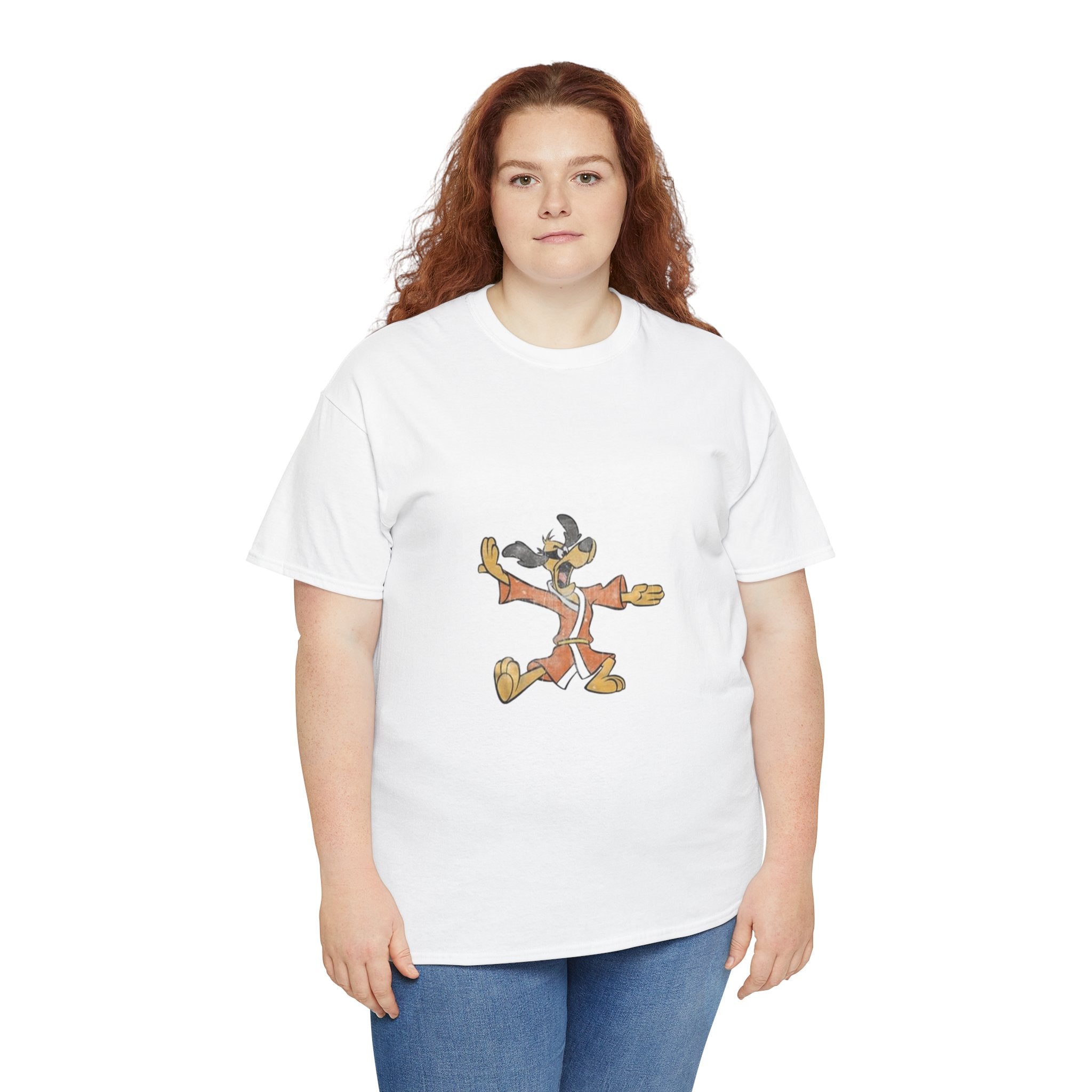 Impressley Kung Fu Dog T-Shirt Funny Martial Arts Cartoon Graphic Tee for Men & Women, Retro Karate Humor Shirt