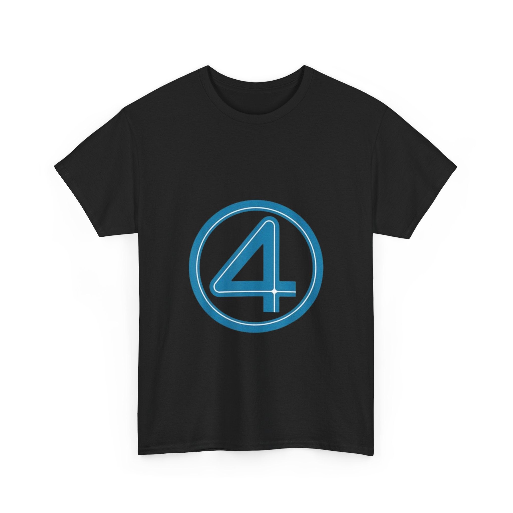 Impressley Fantastic Four Logo T-Shirt Marvel Superhero Team Graphic Tee for Men & Women, Black Casual Short Sleeve Shirt