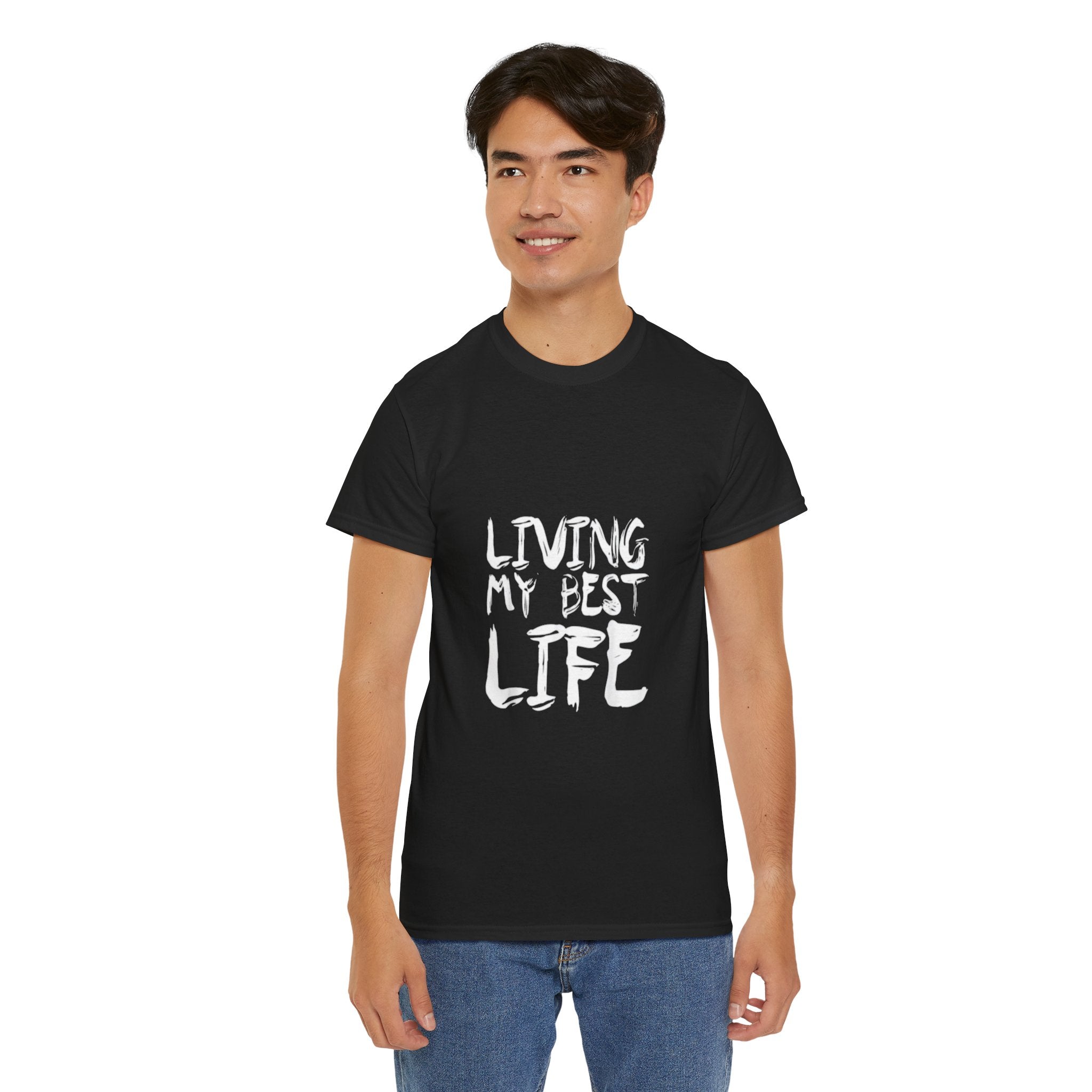 Impressley Living My Best Life T-Shirt Inspirational Graphic Tee for Men & Women, Motivational Quote Shirt
