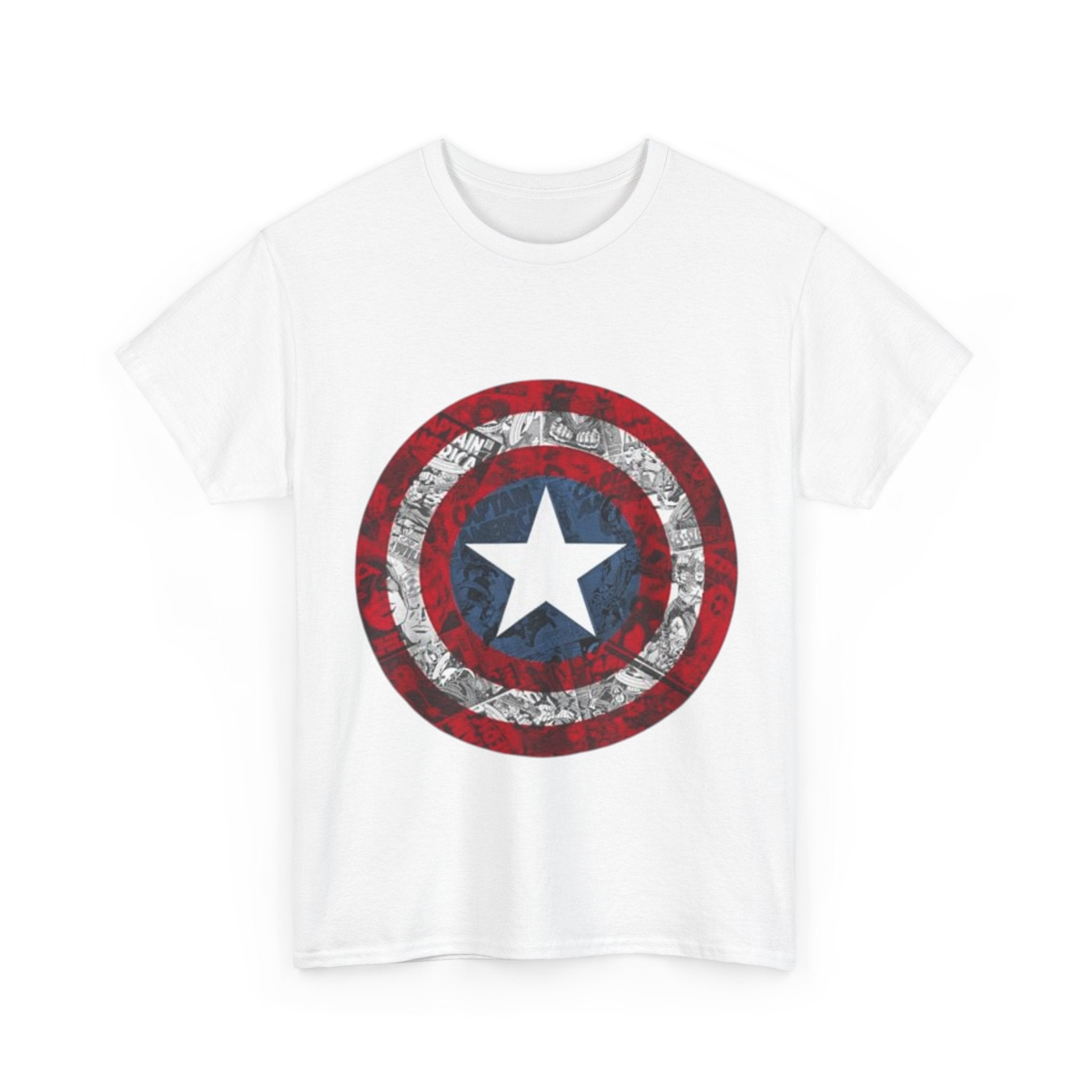 Impressley Captain America Shield T-Shirt Marvel Avengers Graphic Tee for Men & Teens, Patriotic Star Logo Short Sleeve Shirt