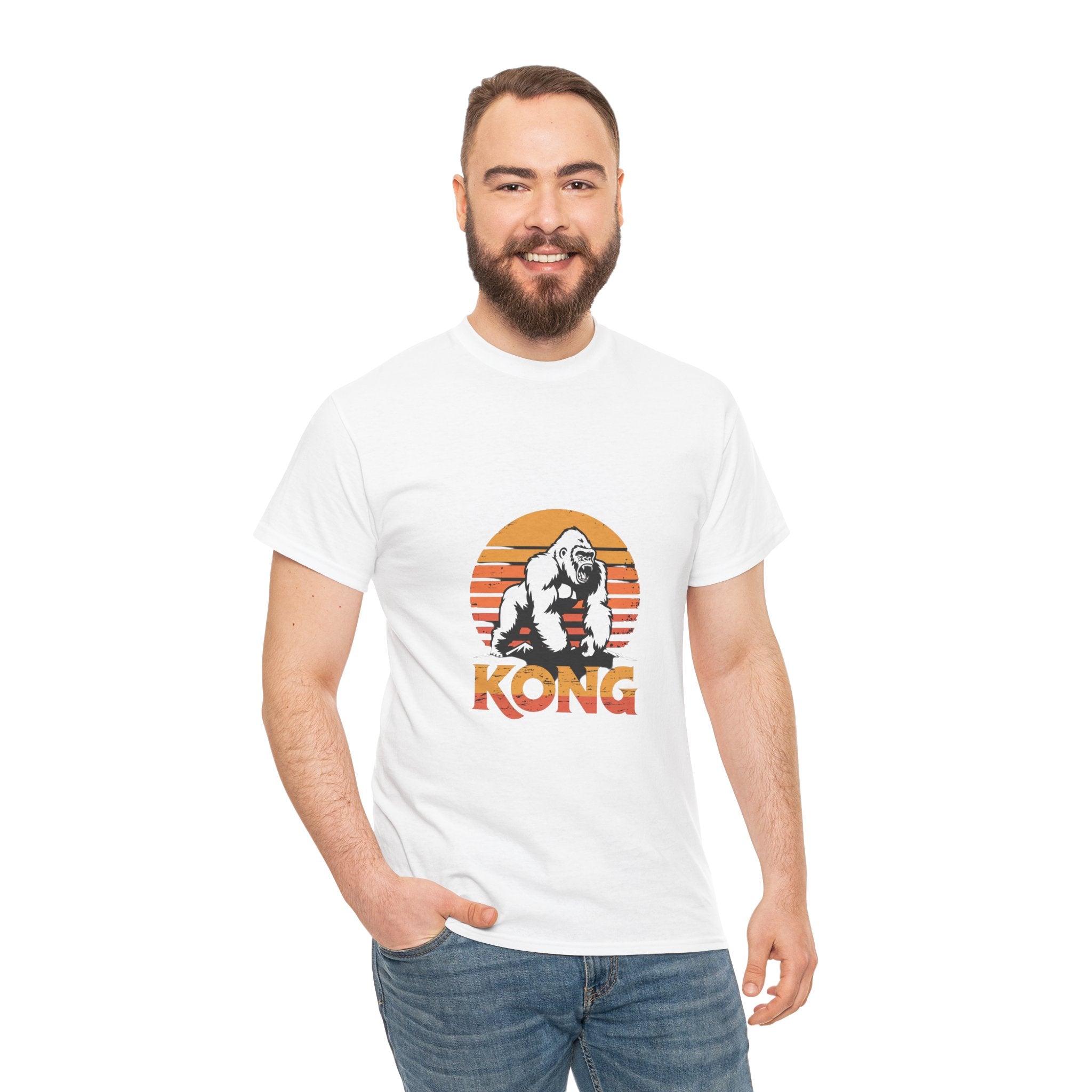 Impressley “KONG” Gorilla Graphic T-Shirt – Retro Sunset Jungle King Tee for Men & Women | Bold Animal Print Shirt