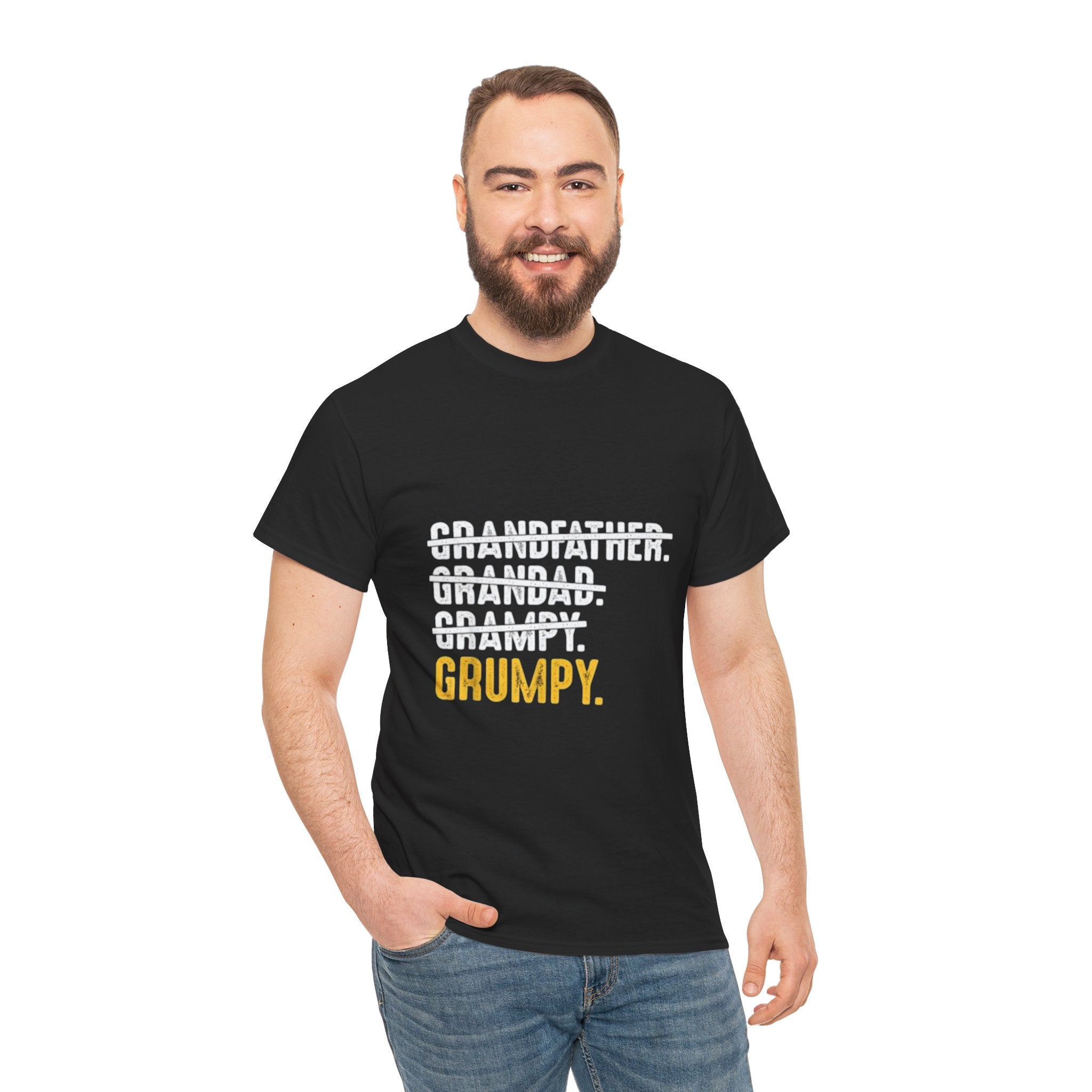 Impressley Funny Grumpy Grandpa T-Shirt Hilarious Grandfather Gift, Humor Graphic Tee for Men, Casual Black Short Sleeve Shirt