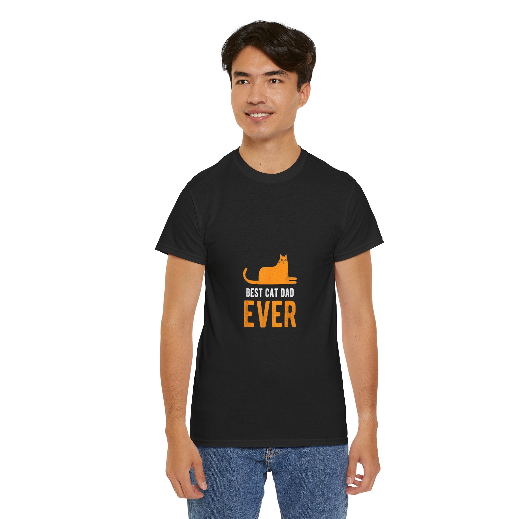 Impressley Best Cat Dad Ever T-Shirt – Funny Cat Lover Graphic Tee for Men, Cat Dad Gift Shirt, Pet Owner Apparel