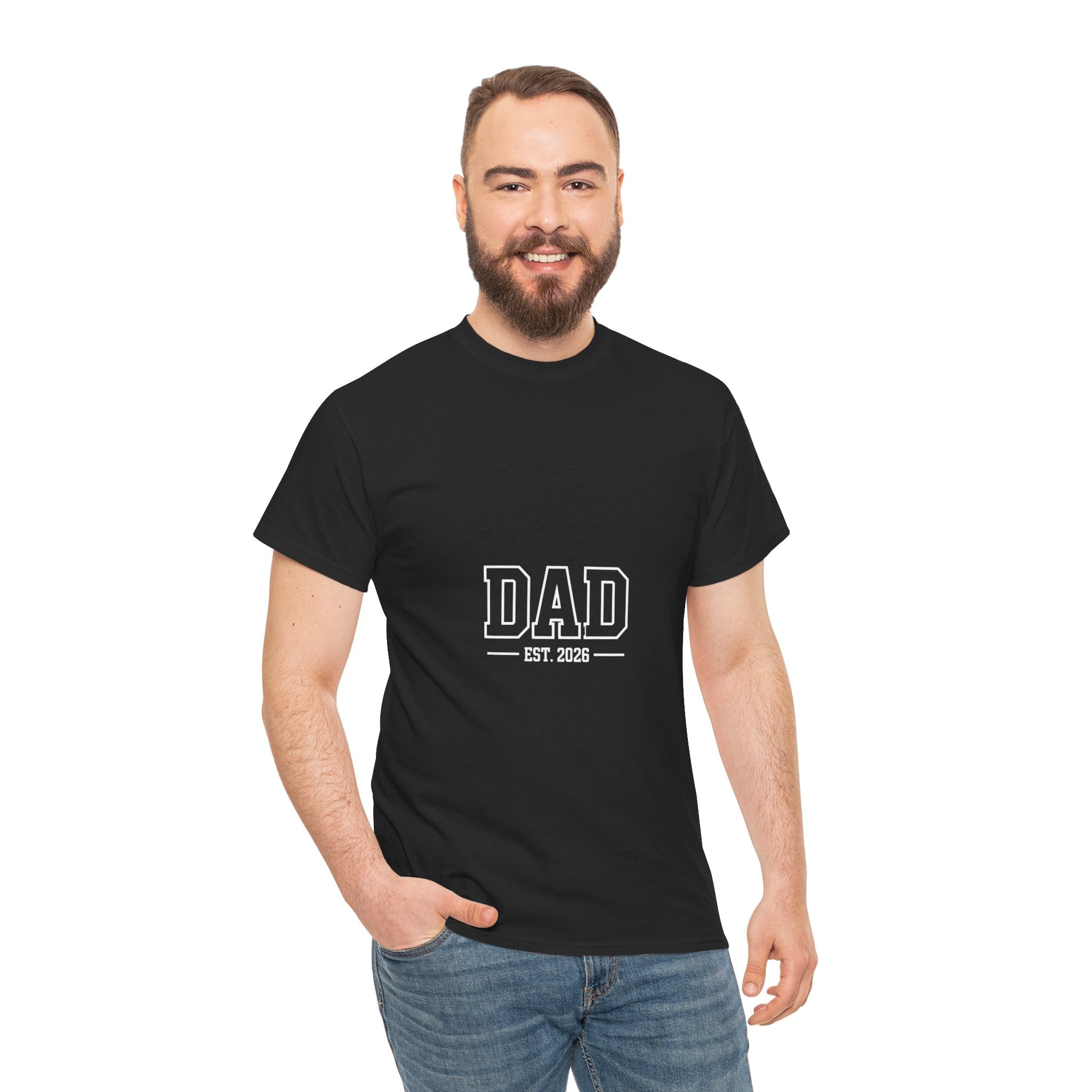 Impressley Dad Est. 2026 T-Shirt – New Dad Gift Tee for Father’s Day, Pregnancy Announcement | First-Time Father Shirt | Comfortable Unisex Cotton Tee