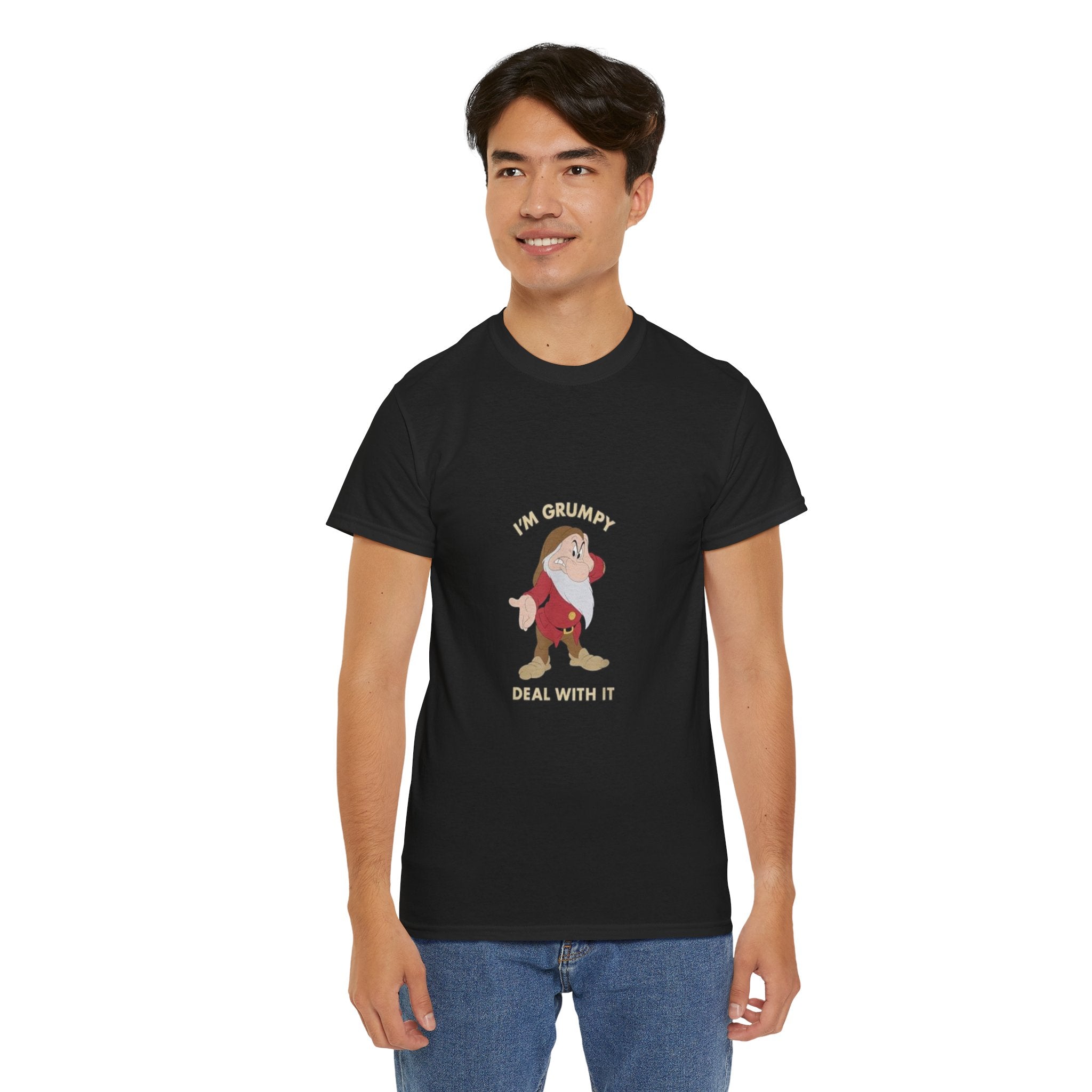 Impressley I’m Grumpy Deal With It T-Shirt – Funny Cartoon Character Graphic Tee for Men & Women, Sarcastic Humor Shirt