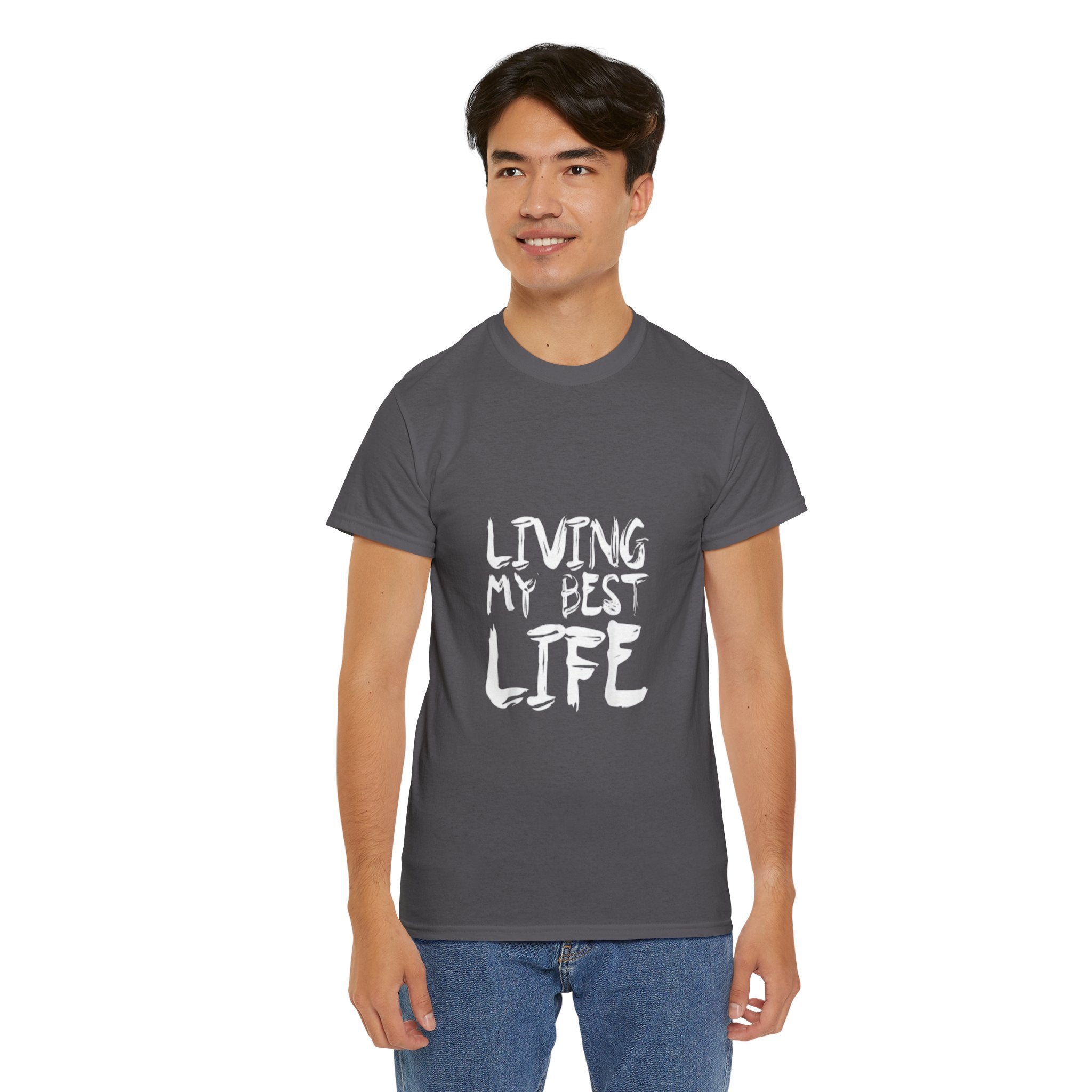 Impressley Living My Best Life T-Shirt Inspirational Graphic Tee for Men & Women, Motivational Quote Shirt