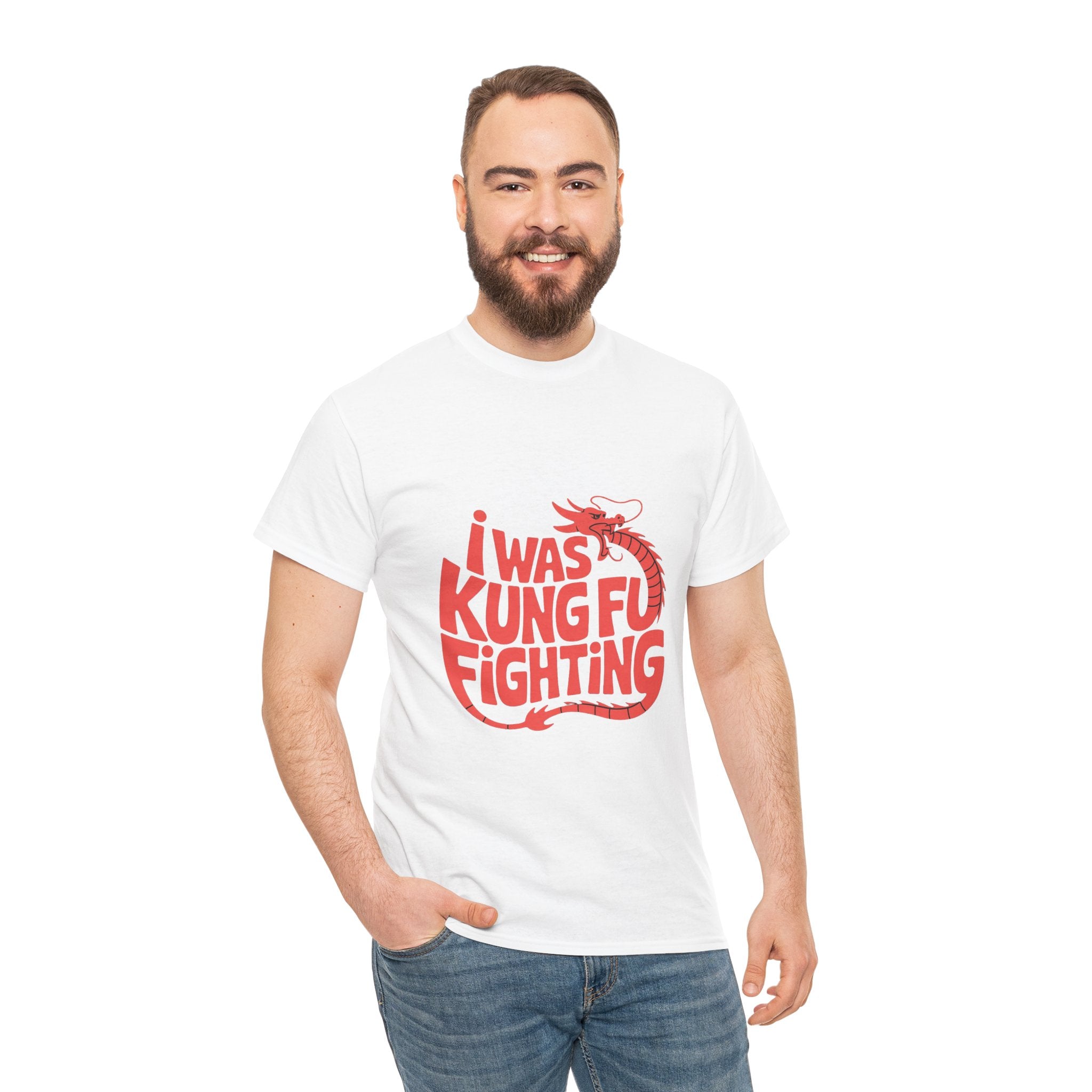 Impressley I Was Kung Fu Fighting T-Shirt – Retro Dragon Martial Arts Graphic Tee | Funny Karate Kung Fu Shirt for Men & Women