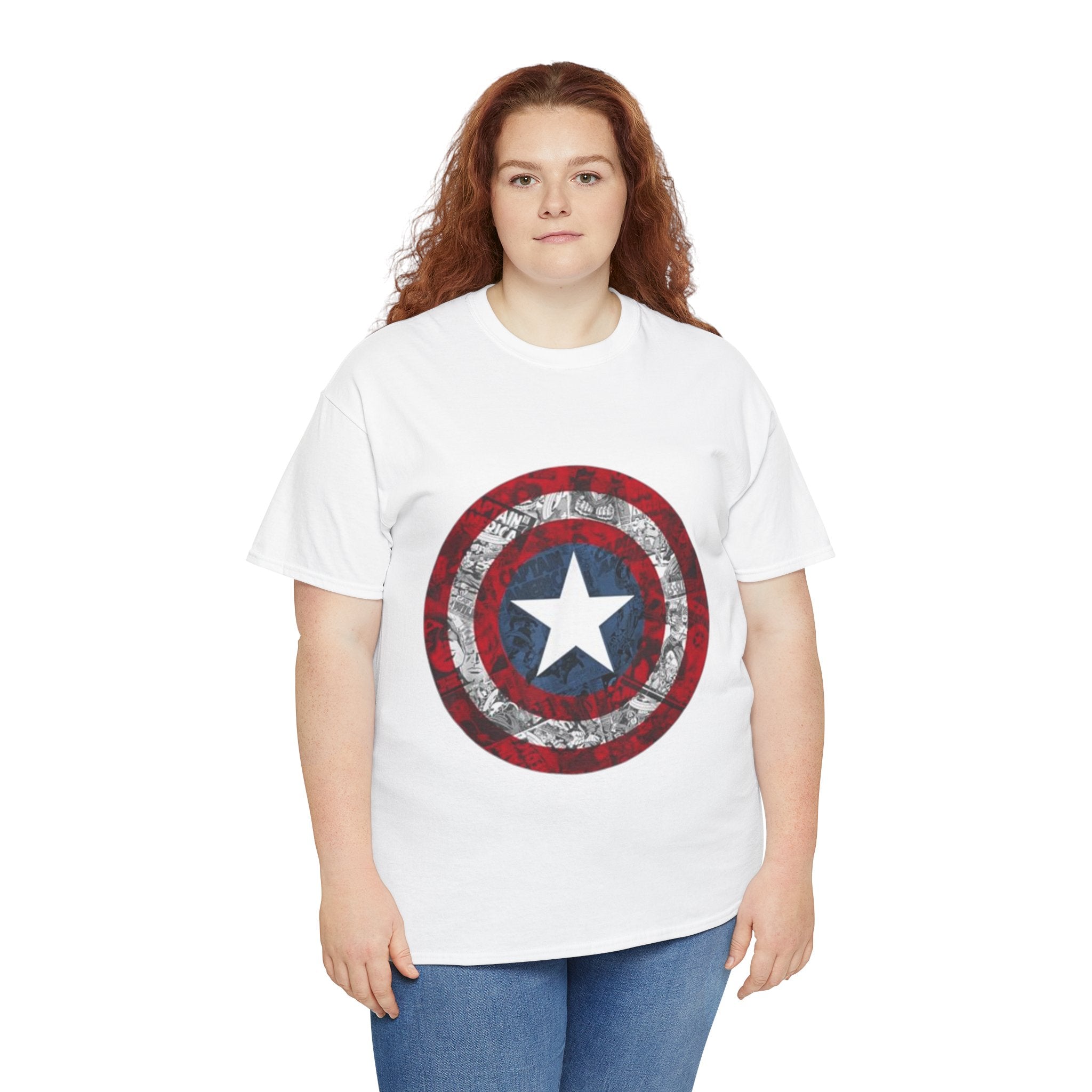 Impressley Captain America Shield T-Shirt Marvel Avengers Graphic Tee for Men & Teens, Patriotic Star Logo Short Sleeve Shirt