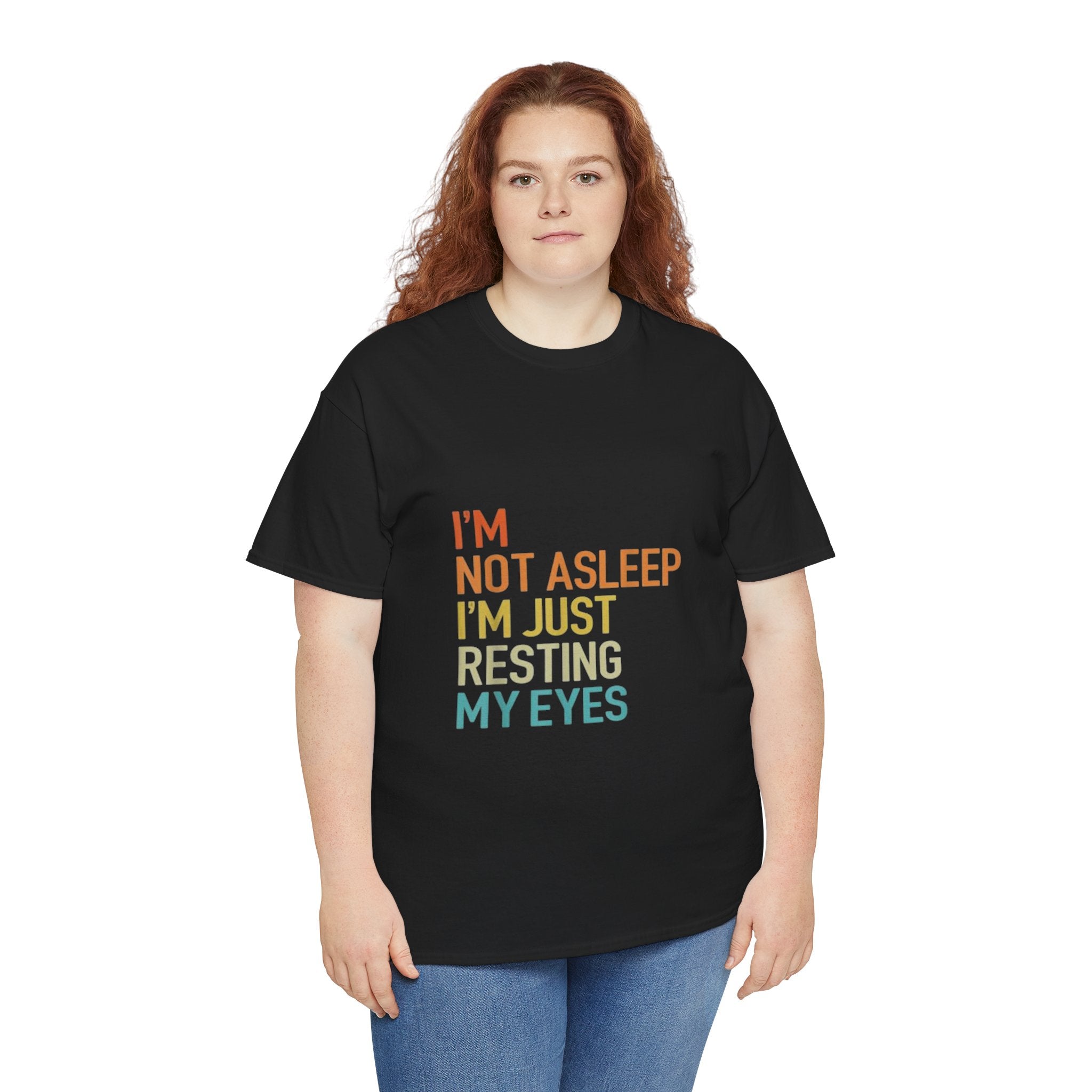 Impressley Funny I am Not Asleep, I am Just Resting My Eyes T-Shirt Retro Humor Graphic Tee for Men & Women