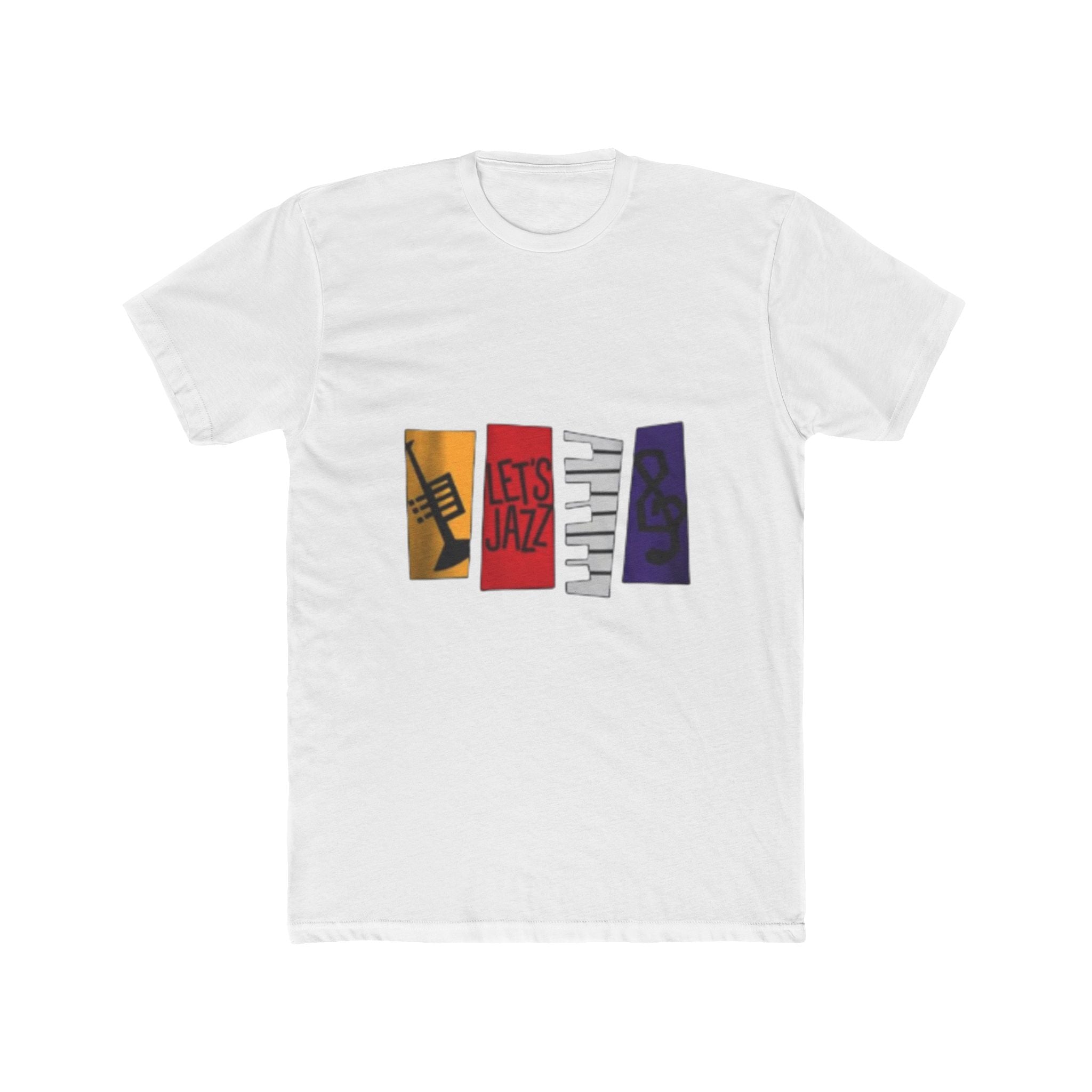 Impressley Let’s Jazz Music T-Shirt – Jazz Band Graphic Tee for Musicians, Saxophone, Piano & Treble Clef Art | Retro Music Lover Shirt