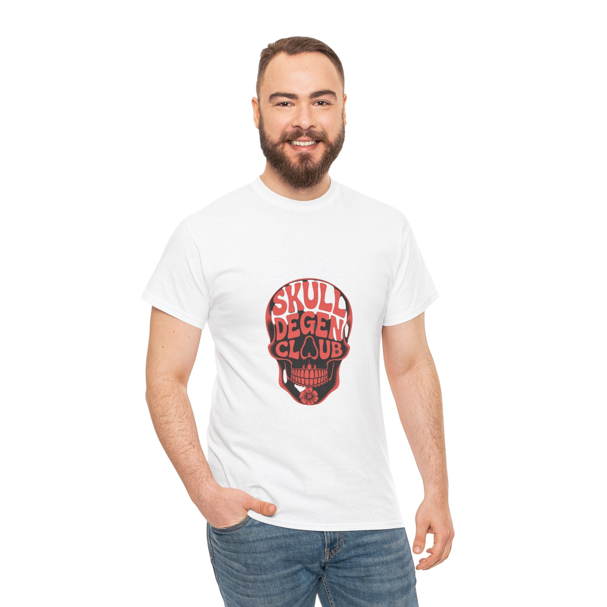 Impressley Skull Degen Club T-Shirt – Edgy Gothic Skull Graphic Tee for Men & Women | Punk Rock Tattoo-Inspired Art Shirt