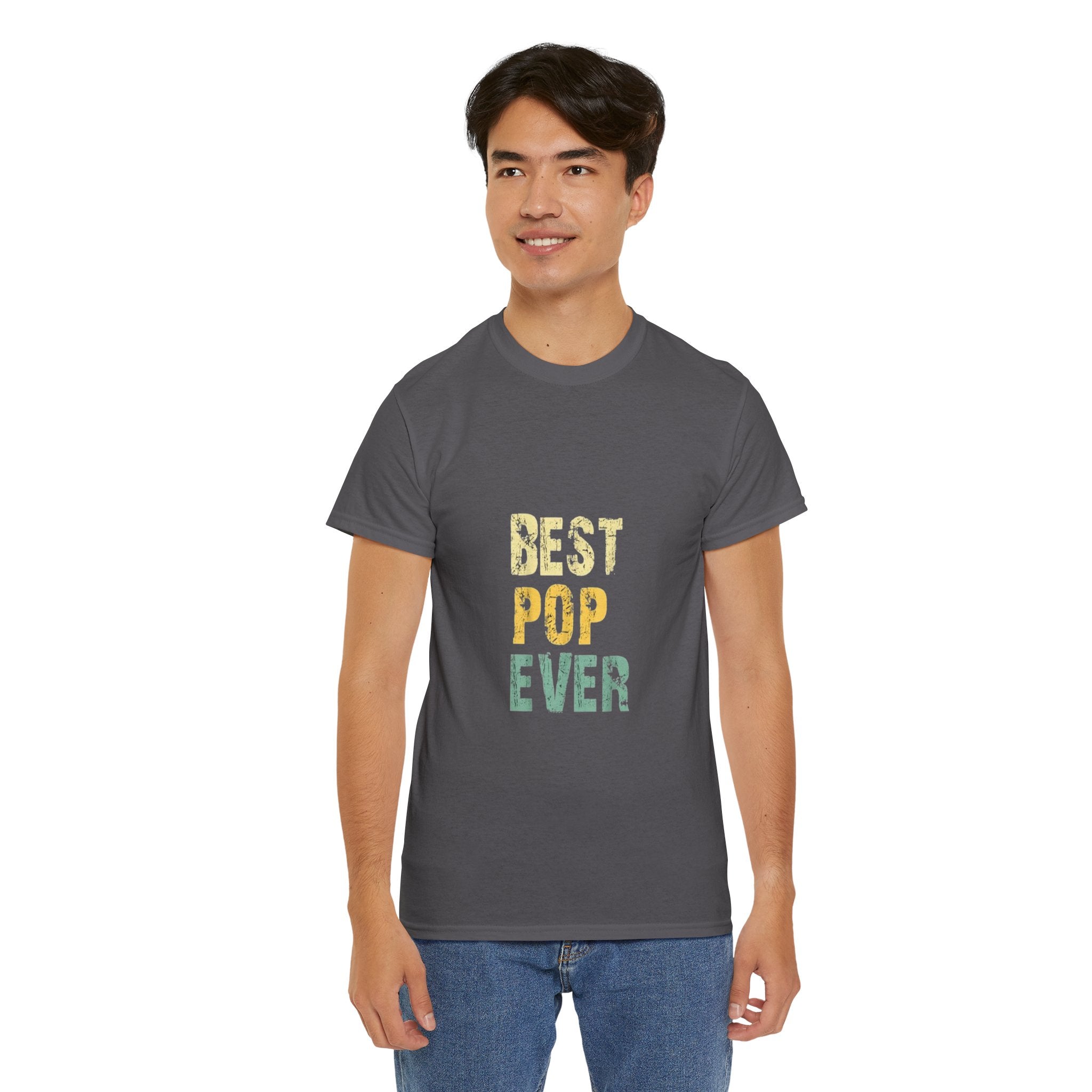 Impressley Best Pop Ever T-Shirt for Men | Cool Vintage Graphic Tee for Dad, Papa, Grandfather, Fathers Day & Birthday