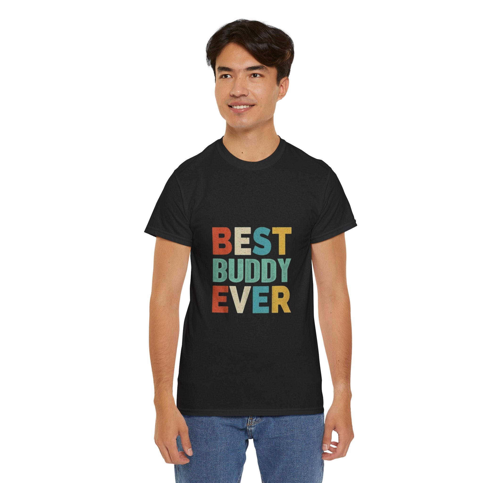 Impressley Best Buddy Ever T-Shirt Friendship Graphic Tee, Funny Best Friend Gift Shirt for Men and Women