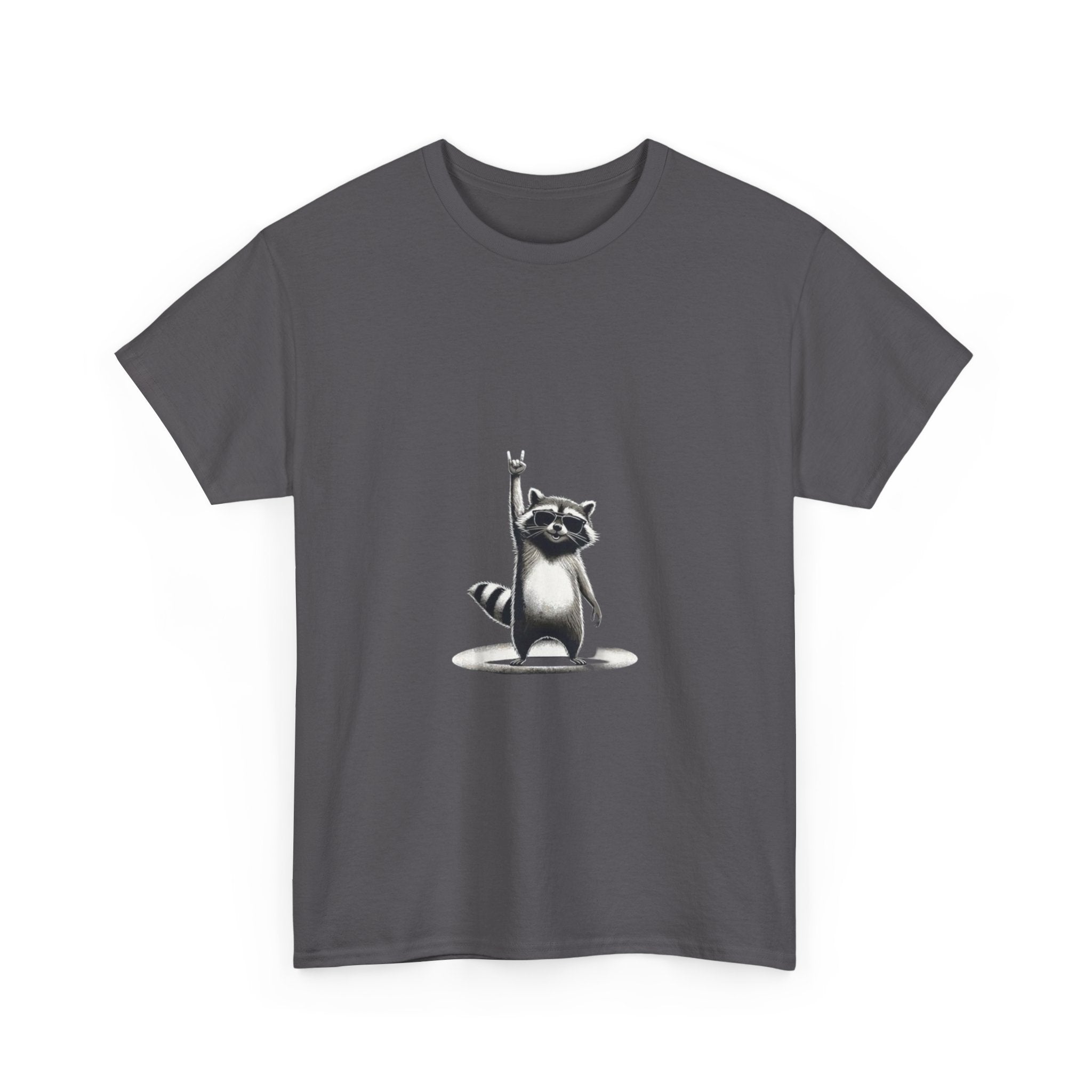 Impressley Funny Raccoon T-Shirt Cool Rock On Sunglasses Graphic Tee for Men & Women, Cute Animal Humor Shirt, Novelty Wildlife Gift