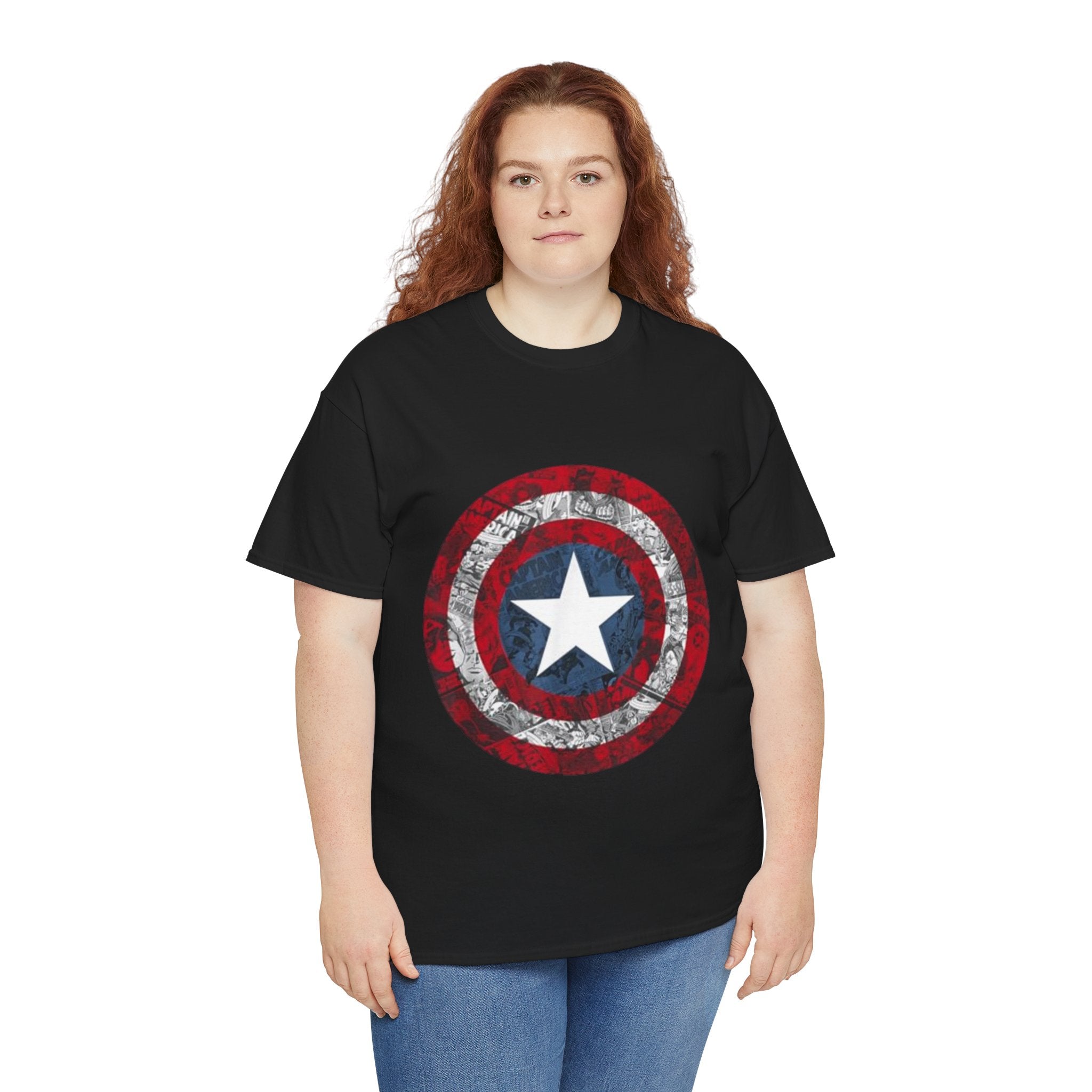 Impressley Captain America Shield T-Shirt Marvel Avengers Graphic Tee for Men & Teens, Patriotic Star Logo Short Sleeve Shirt