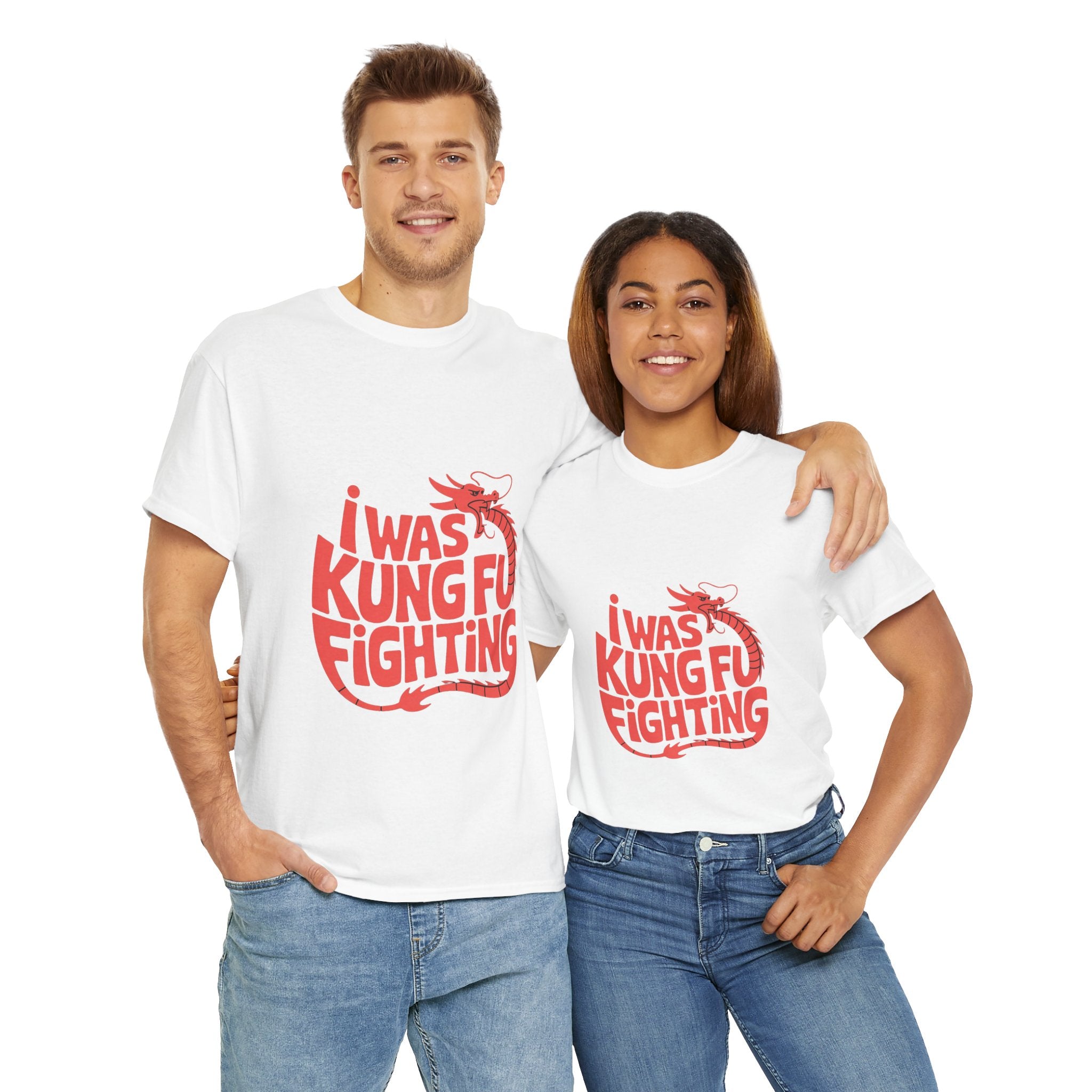 Impressley I Was Kung Fu Fighting T-Shirt – Retro Dragon Martial Arts Graphic Tee | Funny Karate Kung Fu Shirt for Men & Women