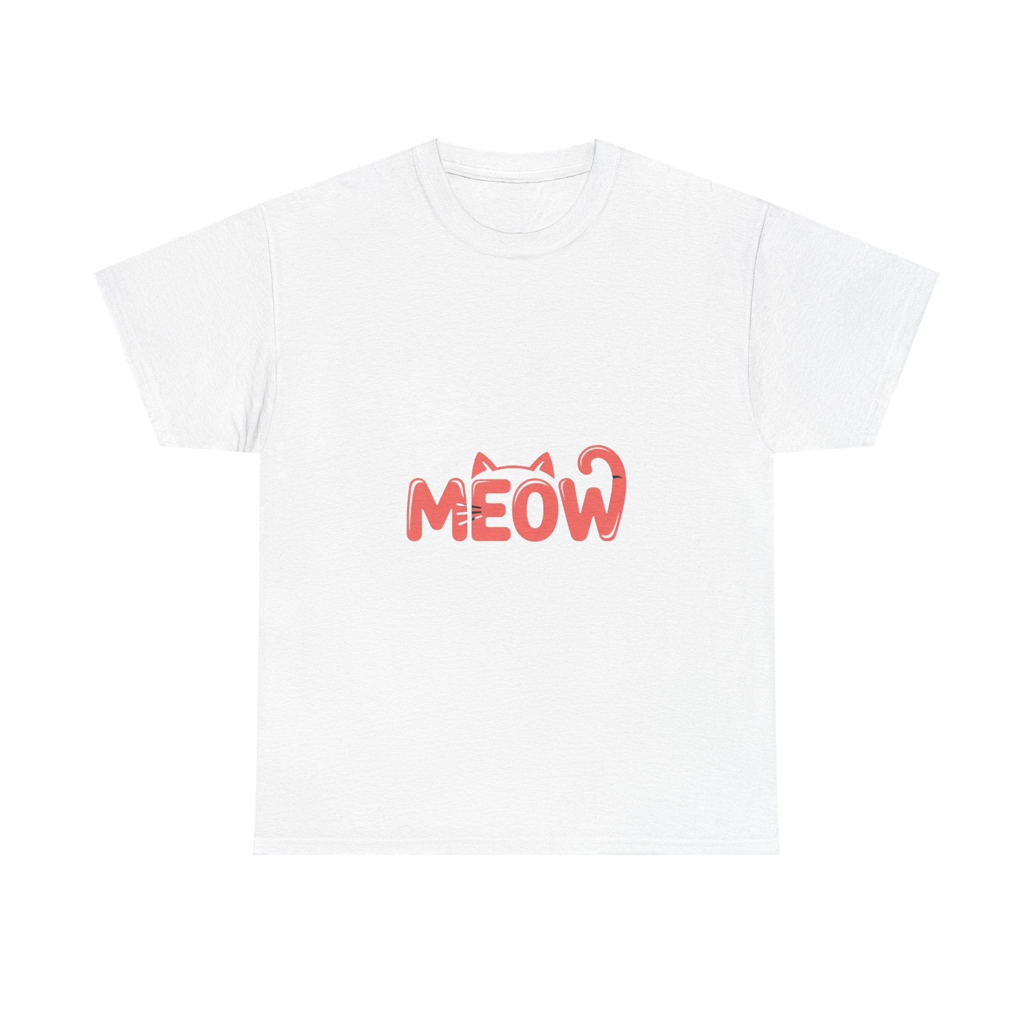 Impressley Meow Cat Graphic T-Shirt – Cute Kitty Face Tee for Cat Lovers | Unisex White Cotton T-Shirt | Fun Feline Design for Men & Women
