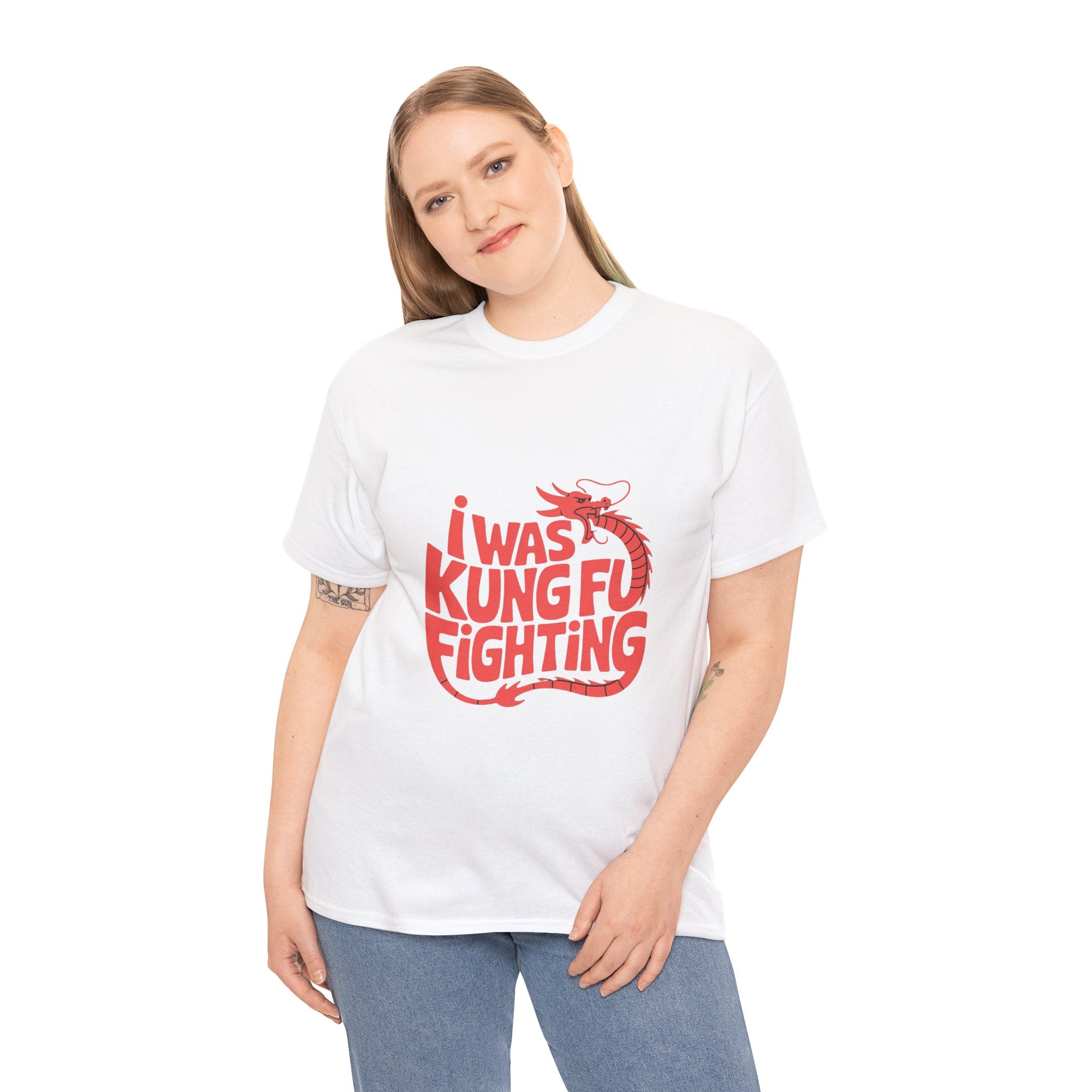 Impressley I Was Kung Fu Fighting T-Shirt – Retro Dragon Martial Arts Graphic Tee | Funny Karate Kung Fu Shirt for Men & Women