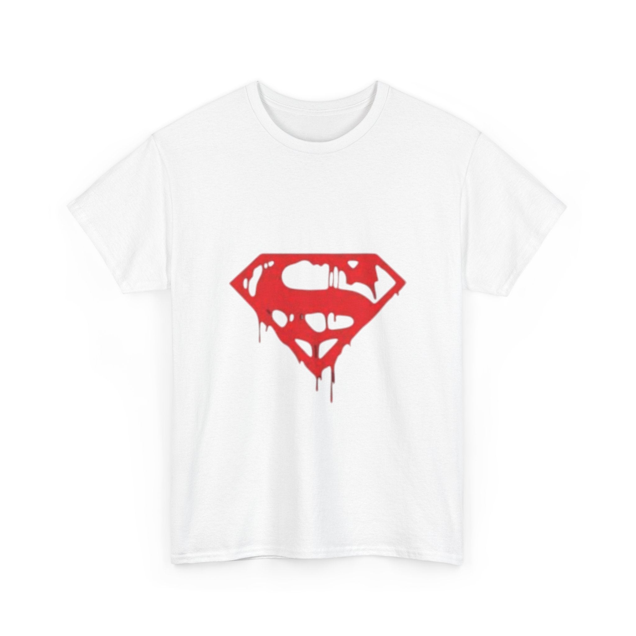 Impressley Superman Dripping Red Logo T-Shirt DC Comics Superhero Graphic Tee for Men & Women, Casual Black Short Sleeve