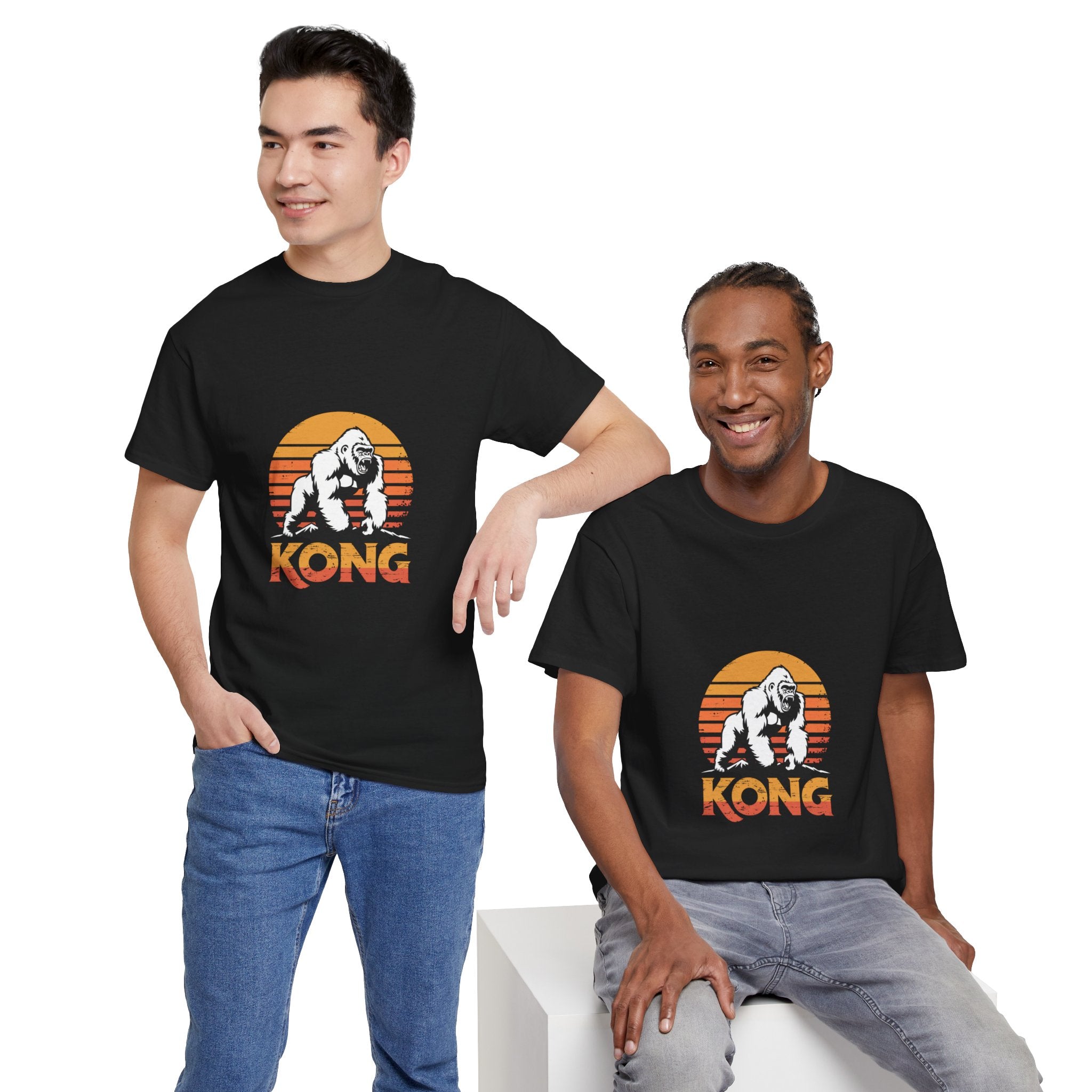 Impressley “KONG” Gorilla Graphic T-Shirt – Retro Sunset Jungle King Tee for Men & Women | Bold Animal Print Shirt