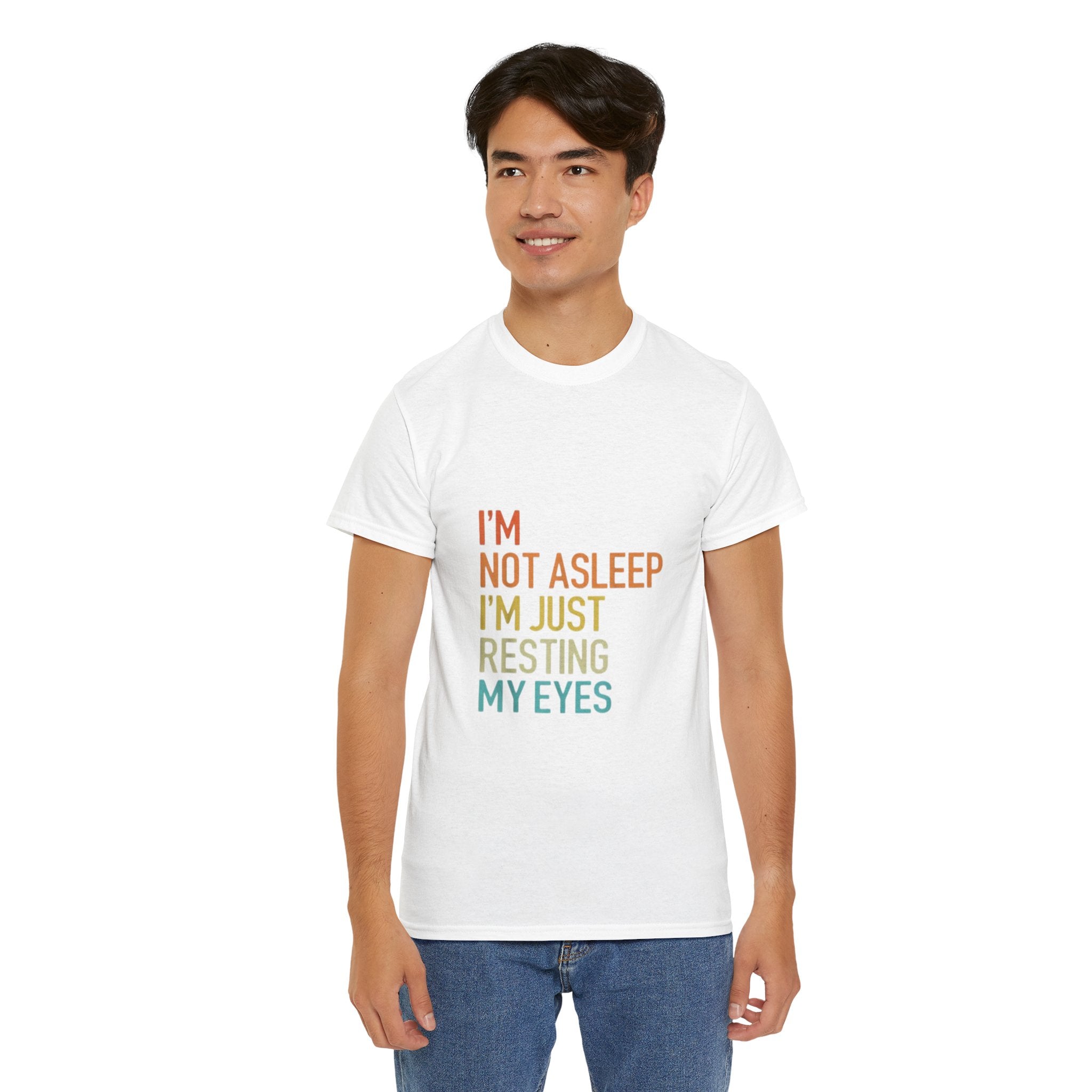 Impressley Funny I am Not Asleep, I am Just Resting My Eyes T-Shirt Retro Humor Graphic Tee for Men & Women