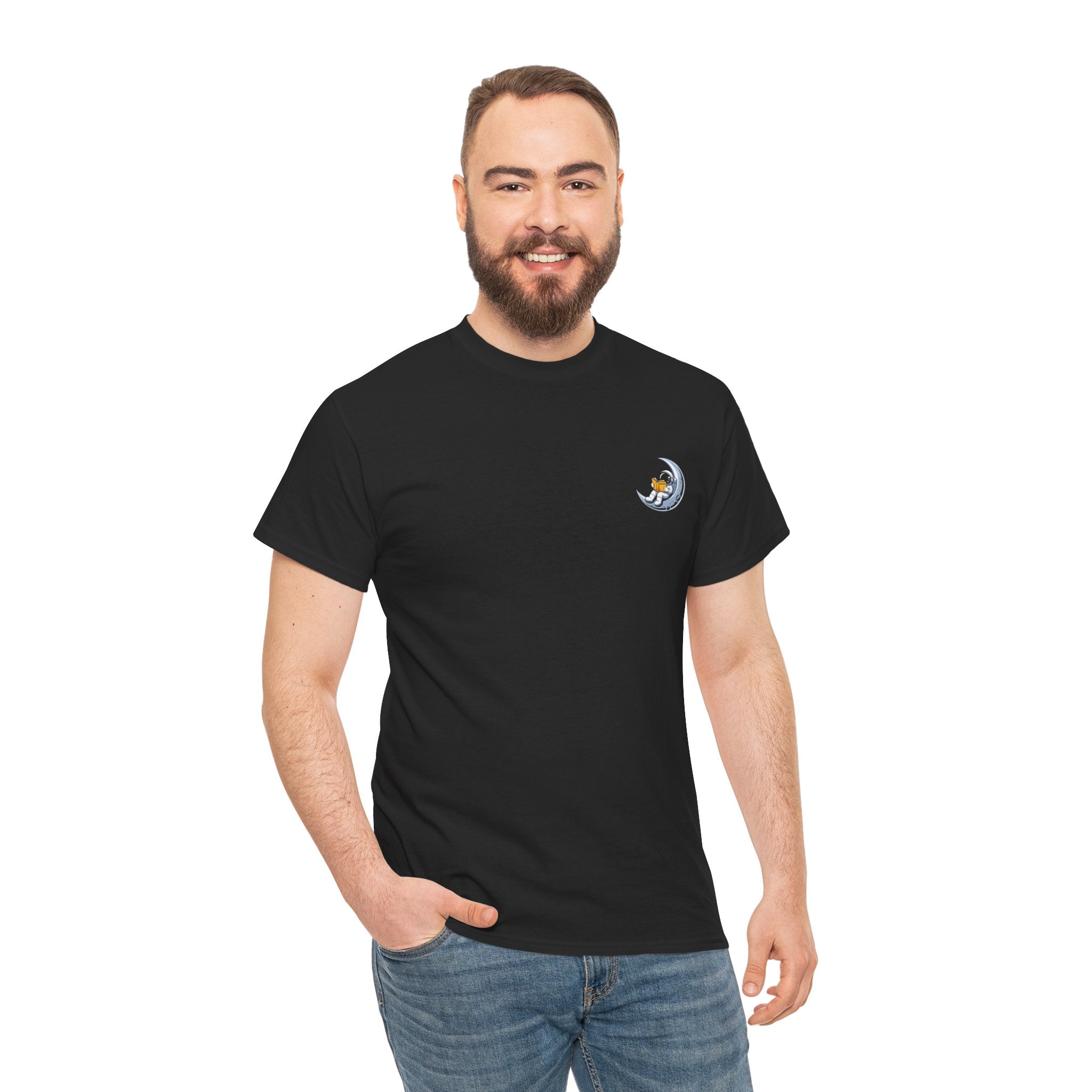 Impressley Moon Nap T-Shirt – Minimalist Crescent Moon Cartoon Graphic Tee