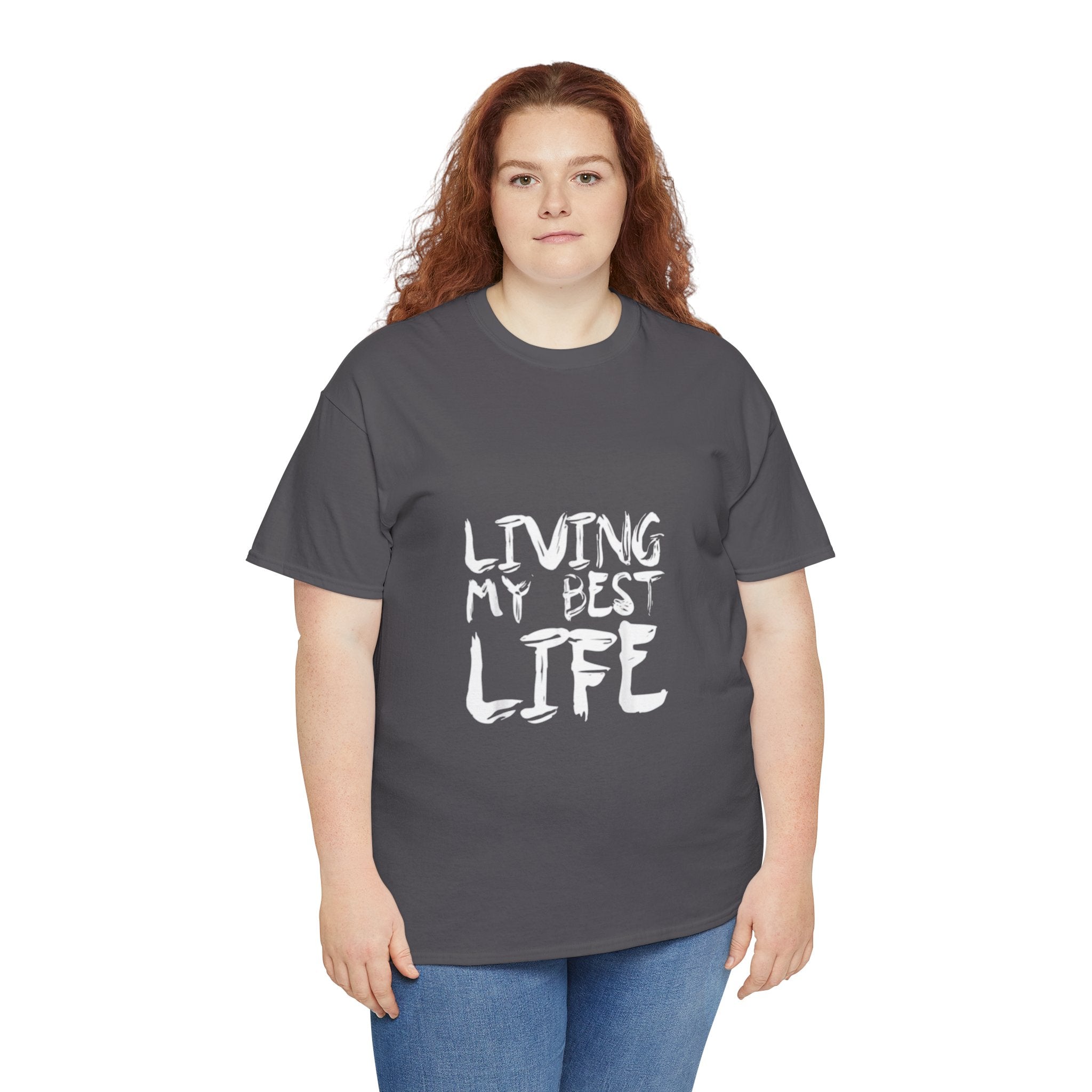 Impressley Living My Best Life T-Shirt  Inspirational Graphic Tee for Men & Women, Motivational Quote Shirt