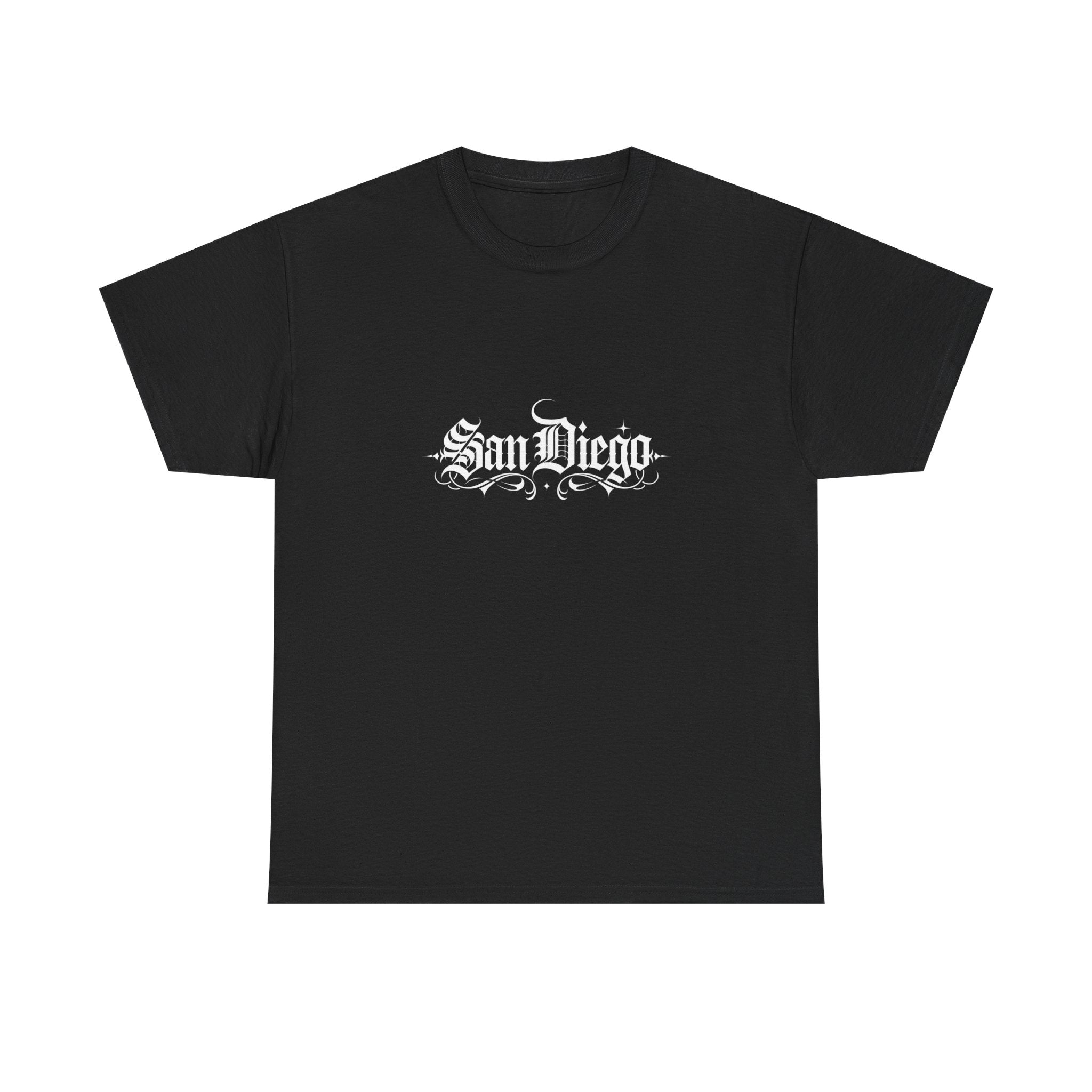 Impressley San Diego T-Shirt – Vintage Gothic Lettering Streetwear Tee | California City Graphic Shirt for Men & Women | Urban Travel Souvenir Apparel