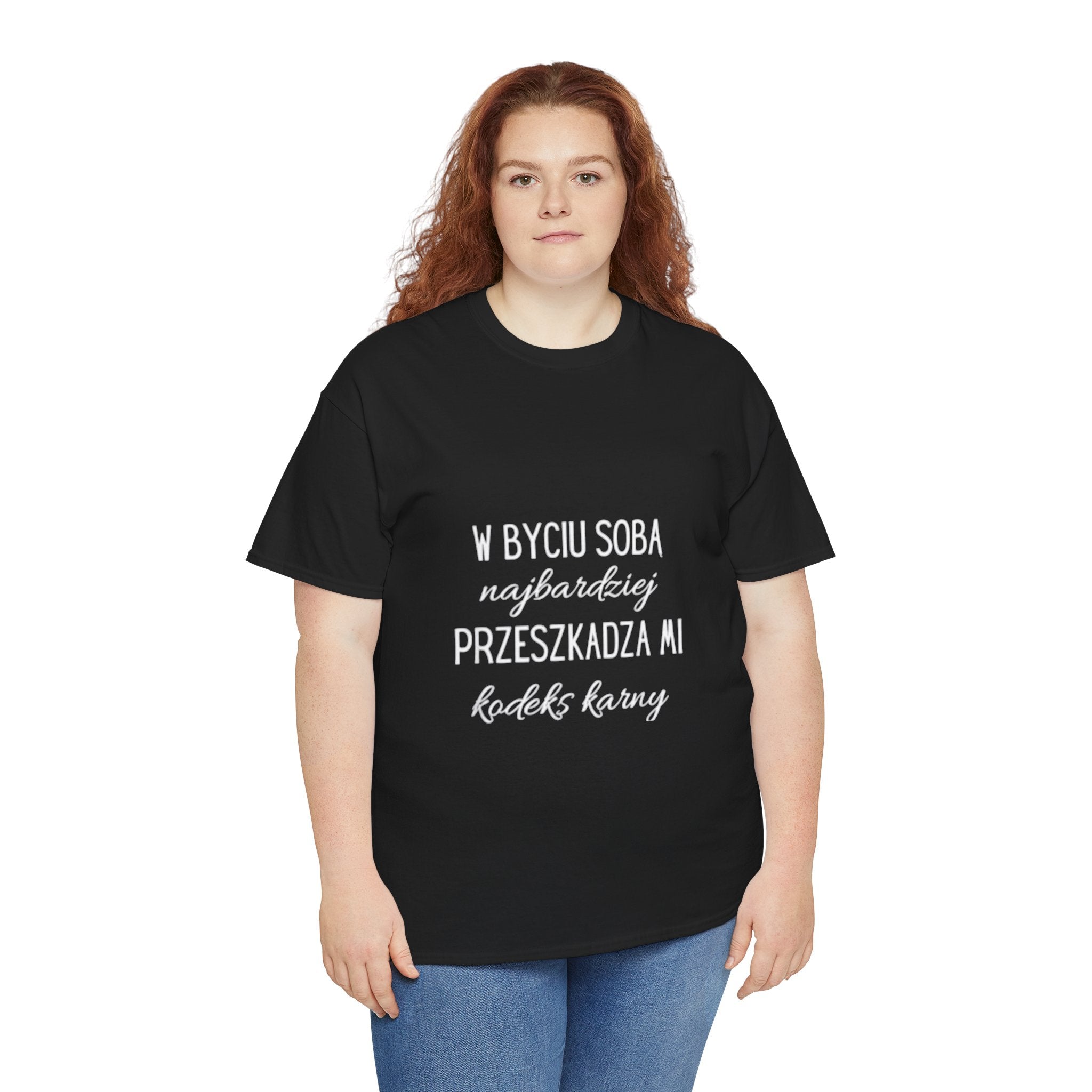 Impressley Funny Polish Quote T-Shirt – “W Byciu Soba Najbardziej Przeszkadza Mi Kodeks Karny” Graphic Tee for Men & Women