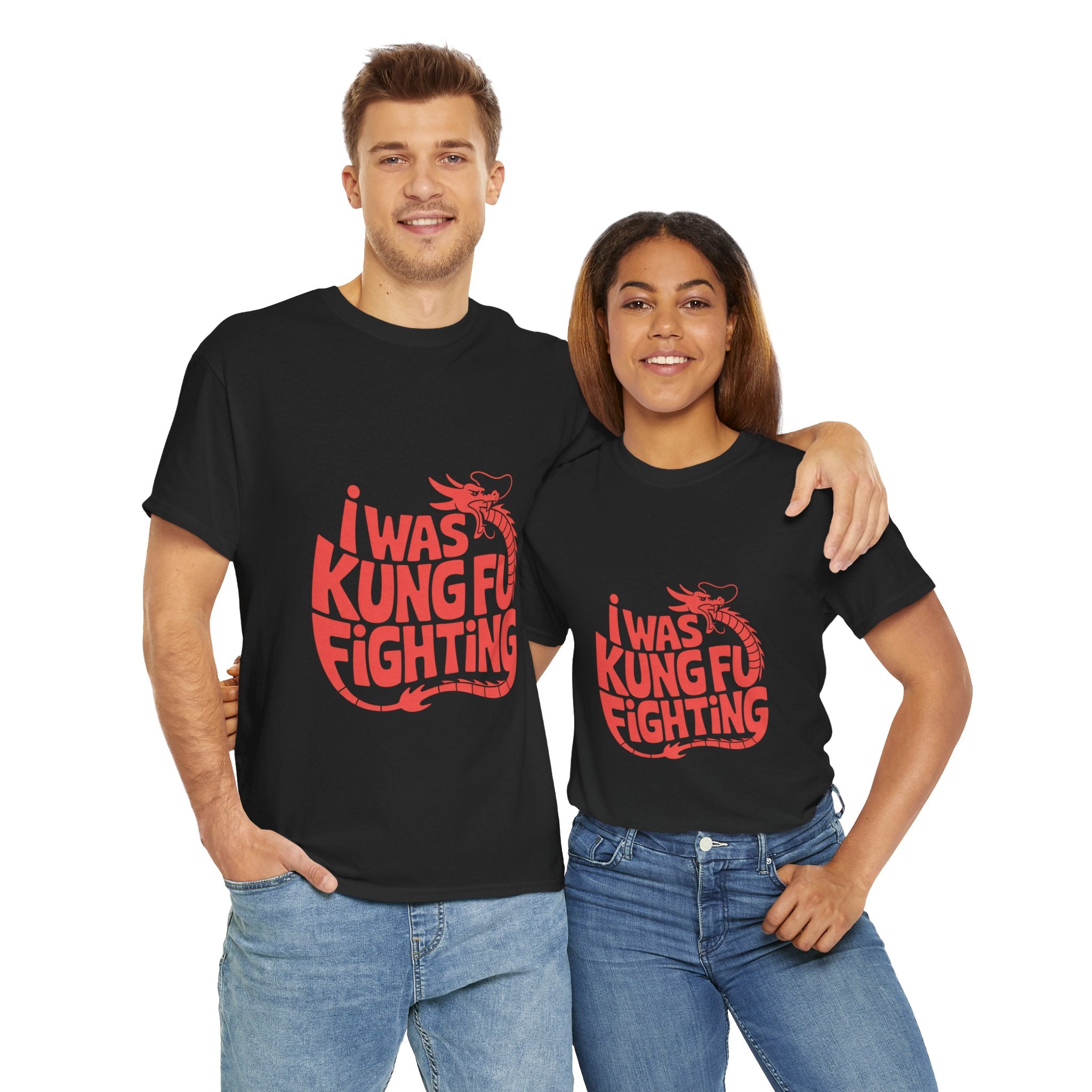 Impressley I Was Kung Fu Fighting T-Shirt – Retro Dragon Martial Arts Graphic Tee | Funny Karate Kung Fu Shirt for Men & Women
