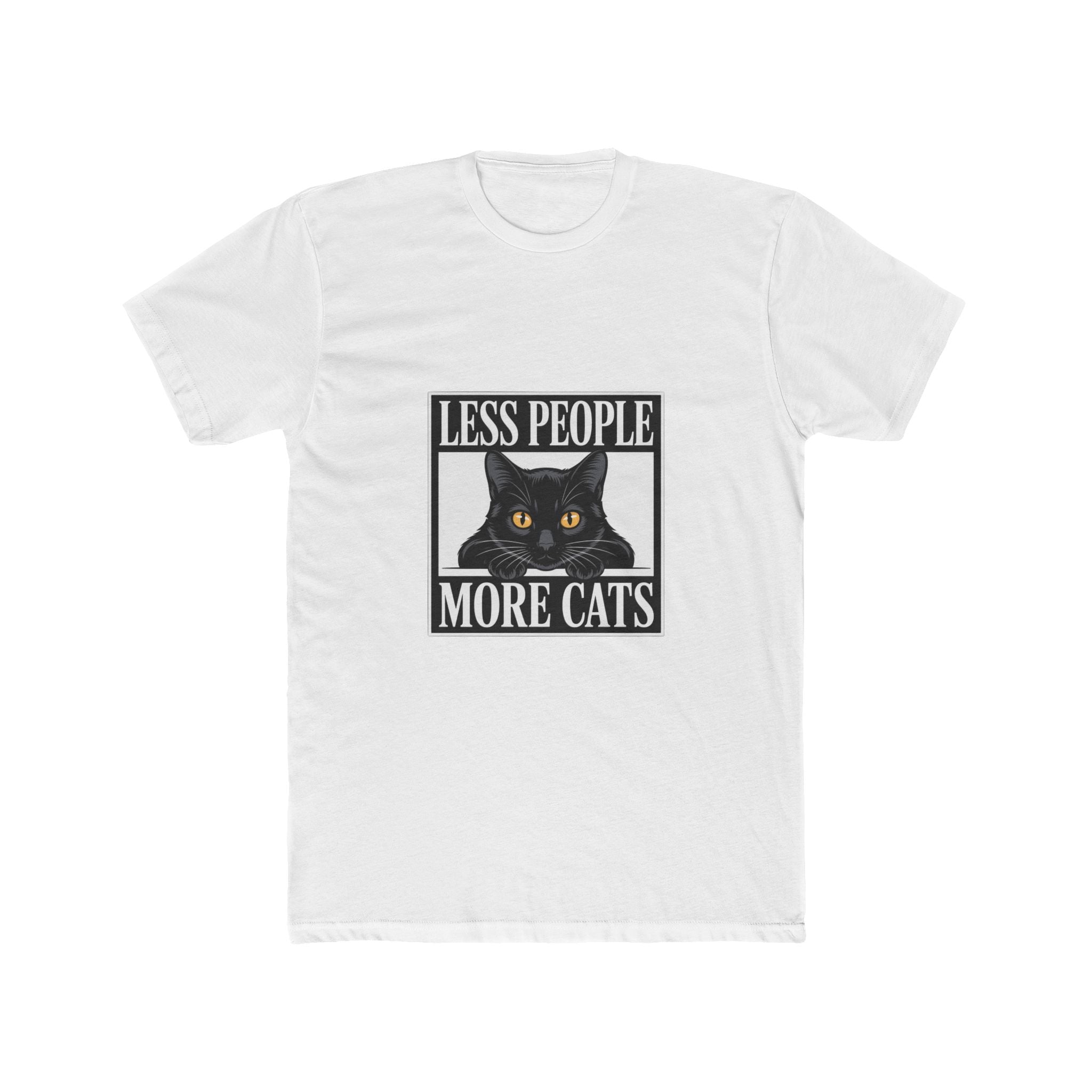 Impressley Less People More Cats T-Shirt – Funny Cat Lover Tee | Black Cat Graphic Shirt | Introvert Gift for Pet Parents