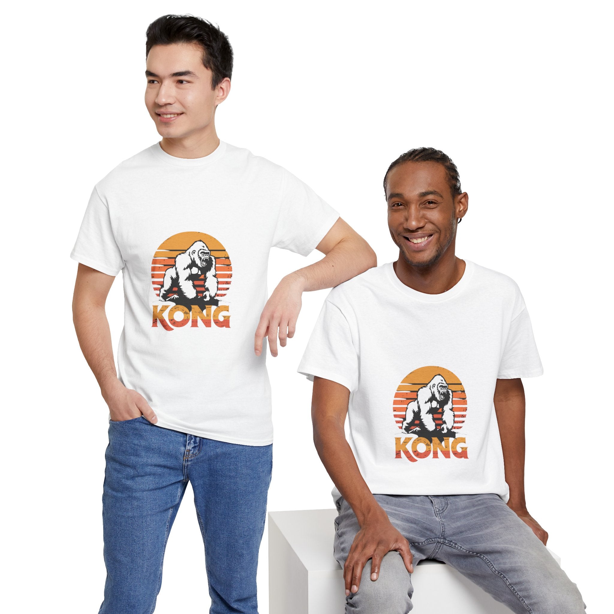 Impressley “KONG” Gorilla Graphic T-Shirt – Retro Sunset Jungle King Tee for Men & Women | Bold Animal Print Shirt
