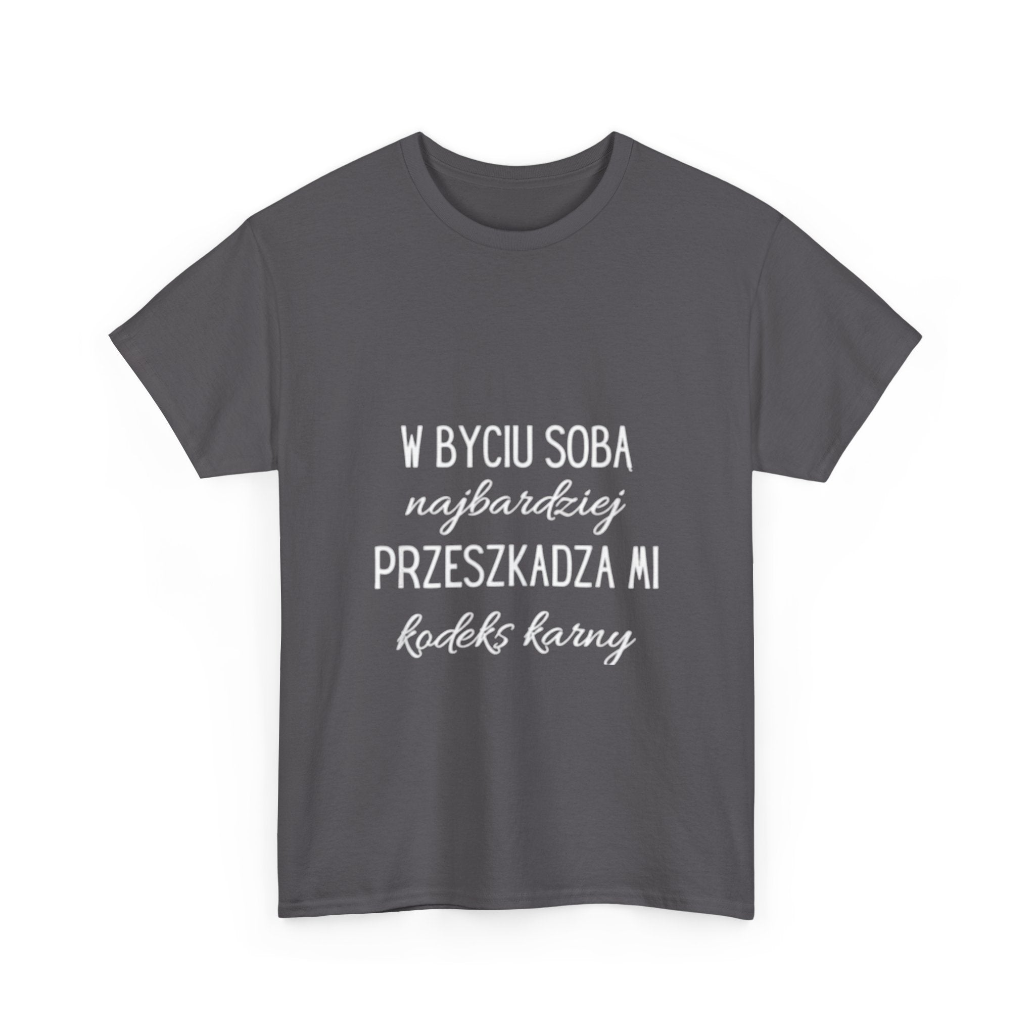 Impressley Funny Polish Quote T-Shirt – “W Byciu Soba Najbardziej Przeszkadza Mi Kodeks Karny” Graphic Tee for Men & Women