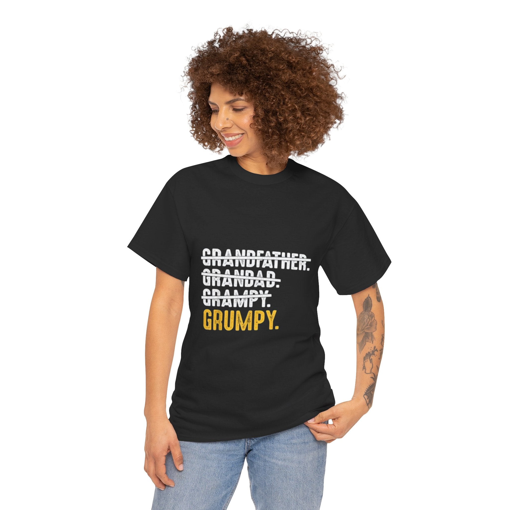Impressley Funny Grumpy Grandpa T-Shirt  Hilarious Grandfather Gift, Humor Graphic Tee for Men, Casual Black Short Sleeve Shirt