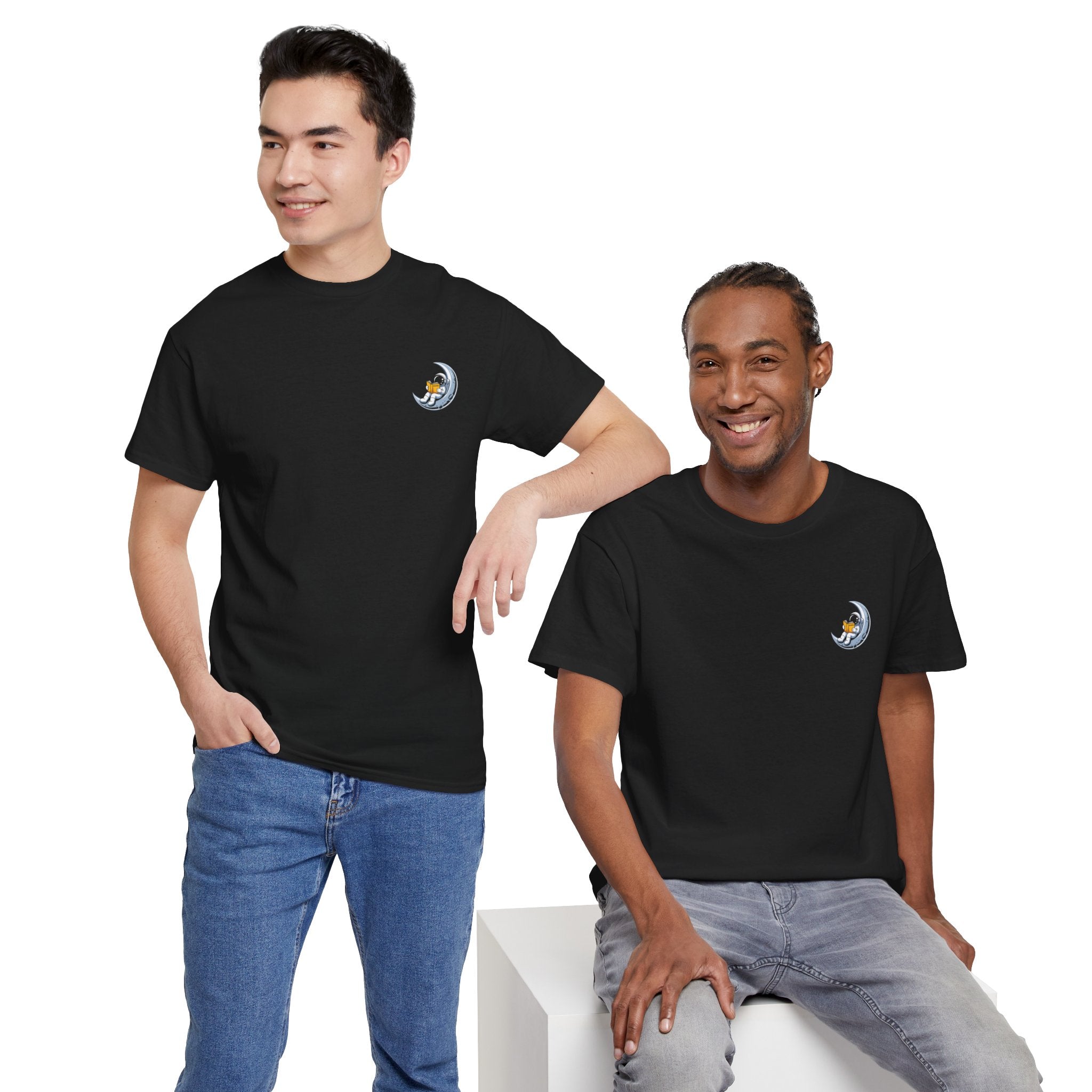 Impressley Moon Nap T-Shirt – Minimalist Crescent Moon Cartoon Graphic Tee