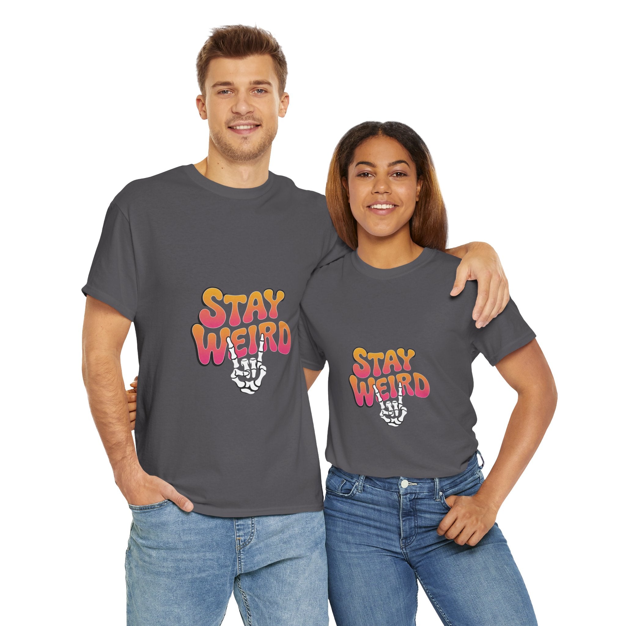 Impressley “Stay Weird” T-Shirt – Funny Quote Graphic Tee for Men & Women | Retro Aesthetic Typography Shirt | Weird Humor Cotton Tee
