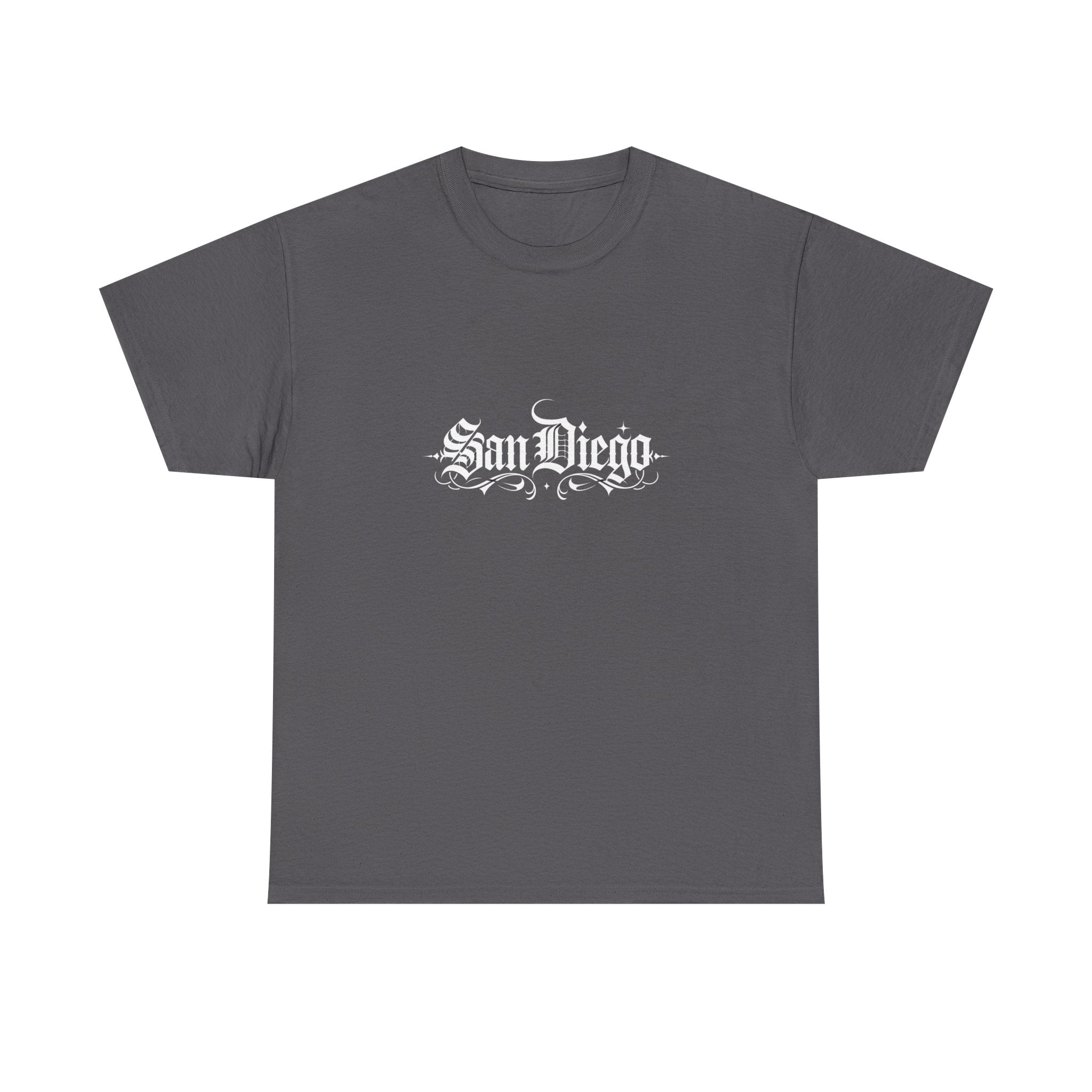 Impressley San Diego T-Shirt – Vintage Gothic Lettering Streetwear Tee | California City Graphic Shirt for Men & Women | Urban Travel Souvenir Apparel